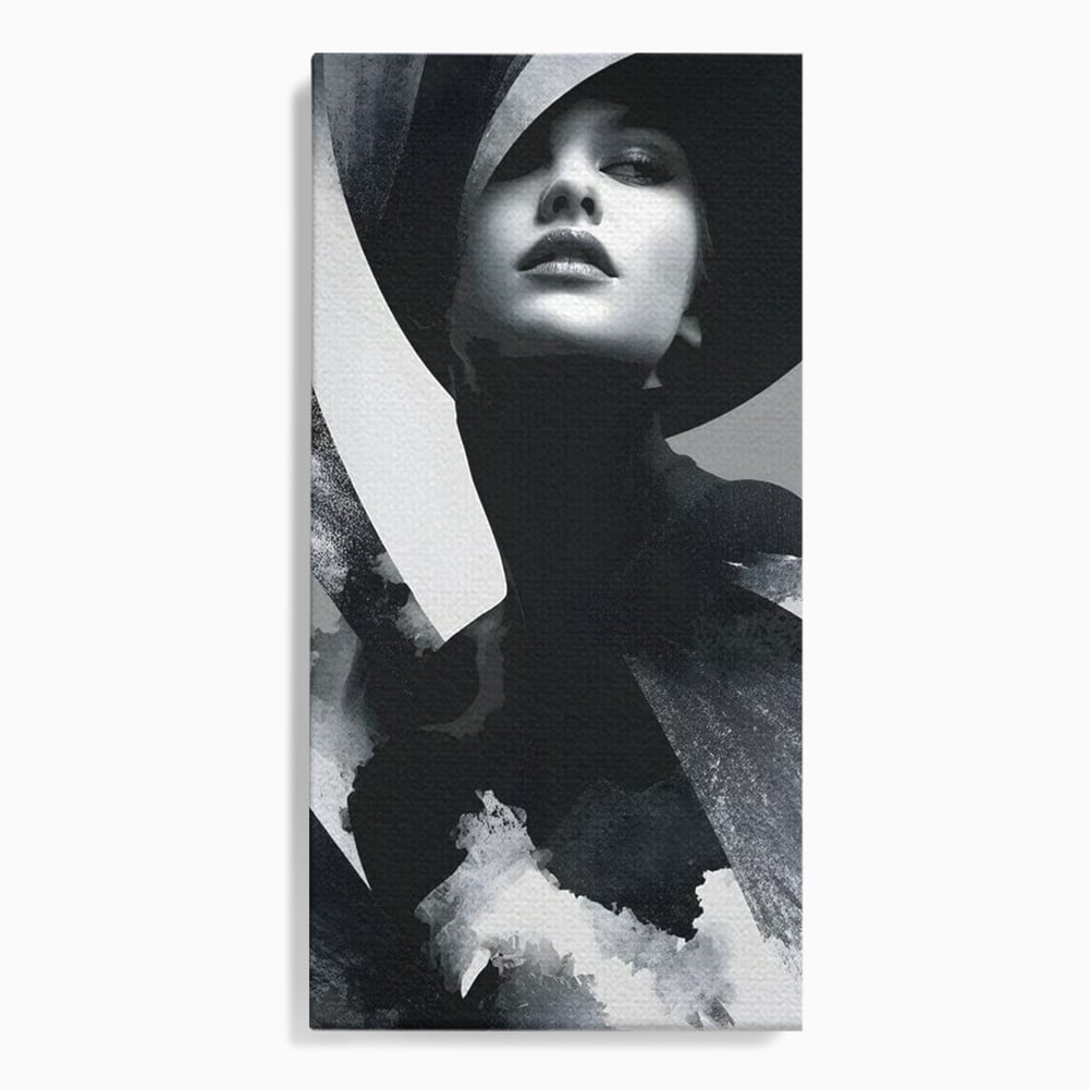 Tablou canvas cu tablou canvas cu portret artistic de femeie, fara rama, pe sasiu de lemn