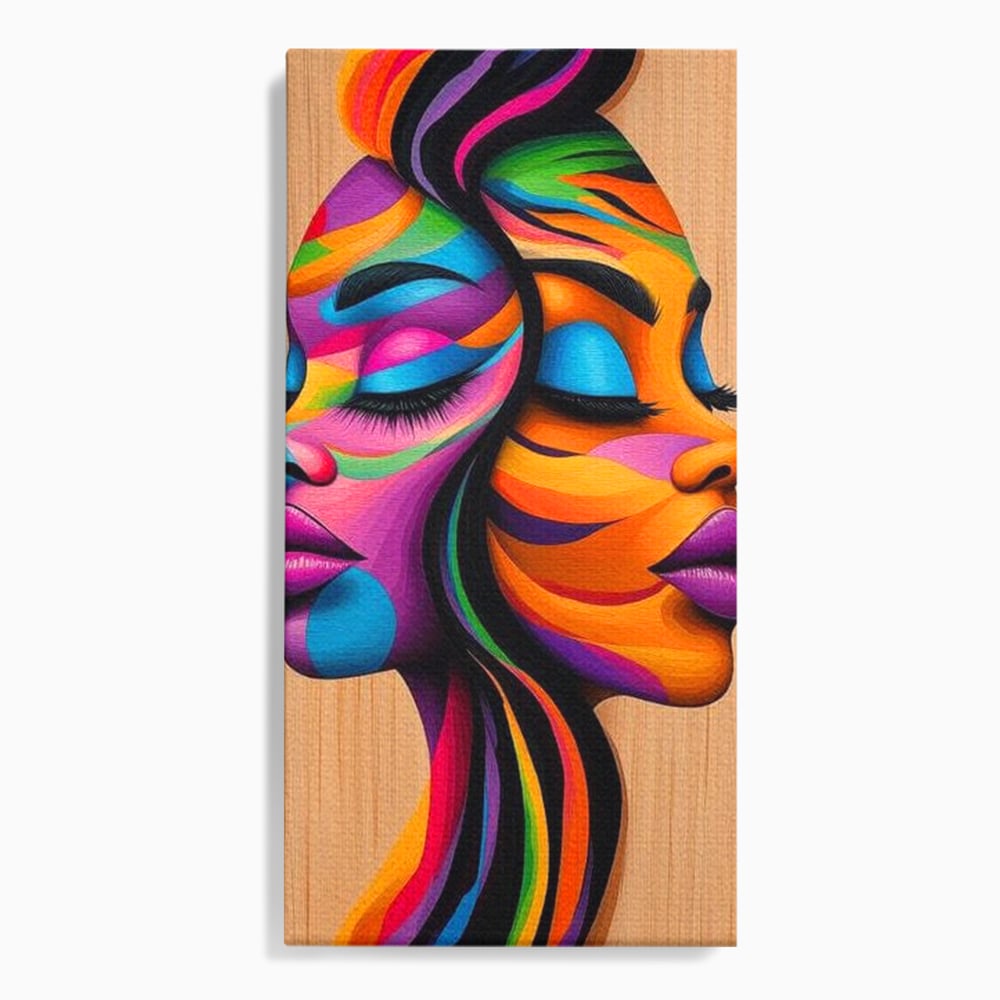 Tablou canvas cu tablou canvas cu doua fete profil, fara rama, pe sasiu de lemn