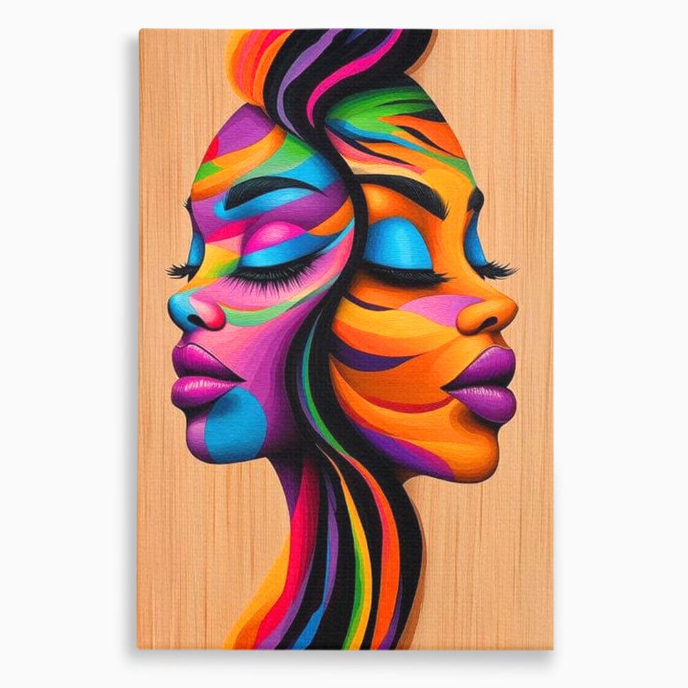 Tablou canvas cu tablou canvas cu doua fete profil, fara rama, pe sasiu de lemn