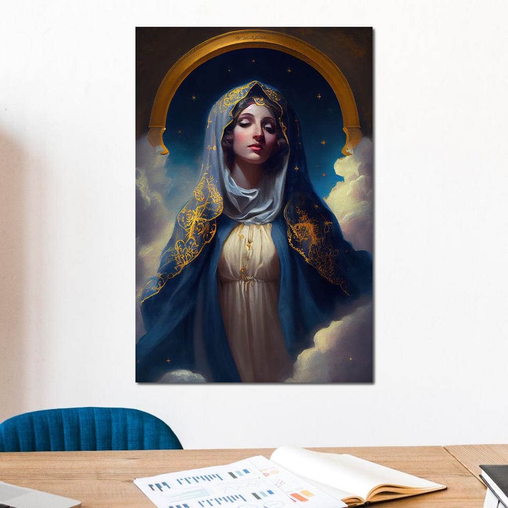 Tablou Canvas Premium LuxCanva® H1031, Divinitate si Gratie, Feciara Maria, Divinitate, Lumina, Credinta, Gratie, Ceresc, Pace Interioara, Spiritualitate, Living, Dormitor