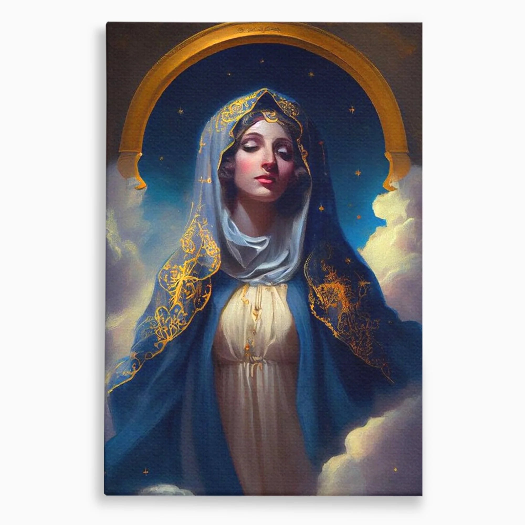 Tablou canvas cu tablou canvas cu fecioara maria, fara rama, pe sasiu de lemn