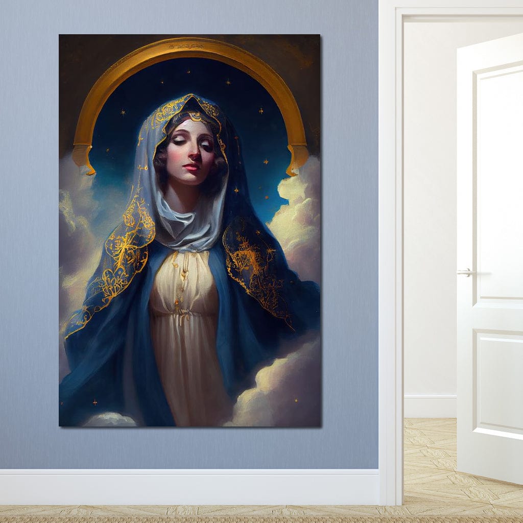 Tablou Canvas Premium LuxCanva® H1031, Divinitate si Gratie, Feciara Maria, Divinitate, Lumina, Credinta, Gratie, Ceresc, Pace Interioara, Spiritualitate, Living, Dormitor