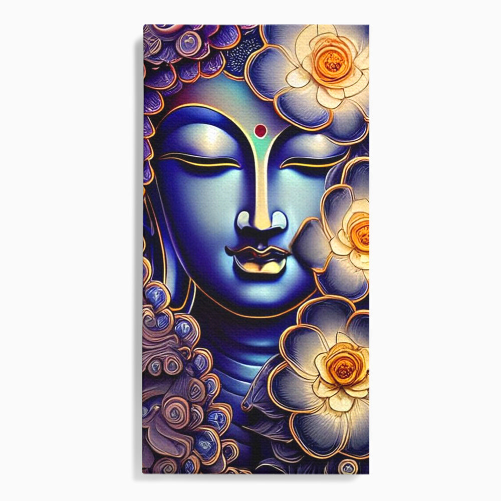 Tablou canvas cu tablou canvas cu portretul lui buddha, fara rama, pe sasiu de lemn