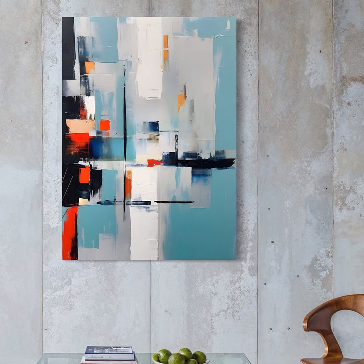 Tablou canvas cu pictura abstracta cu forme verticale