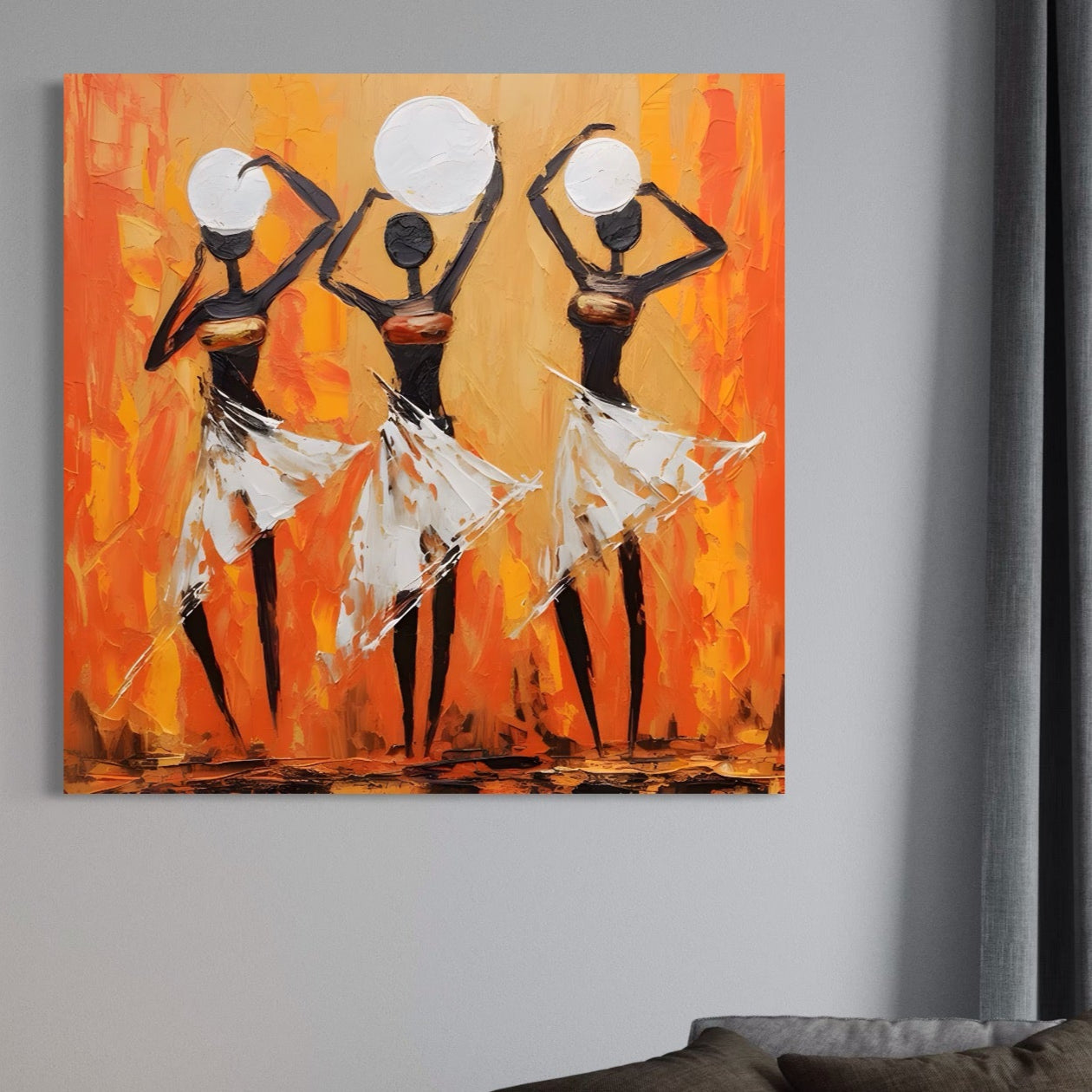 Tablou Canvas Premium LuxCanva® C1190, African Dancers , Culori, Traditie, Decorativ, Living Room, Culori Vibrante