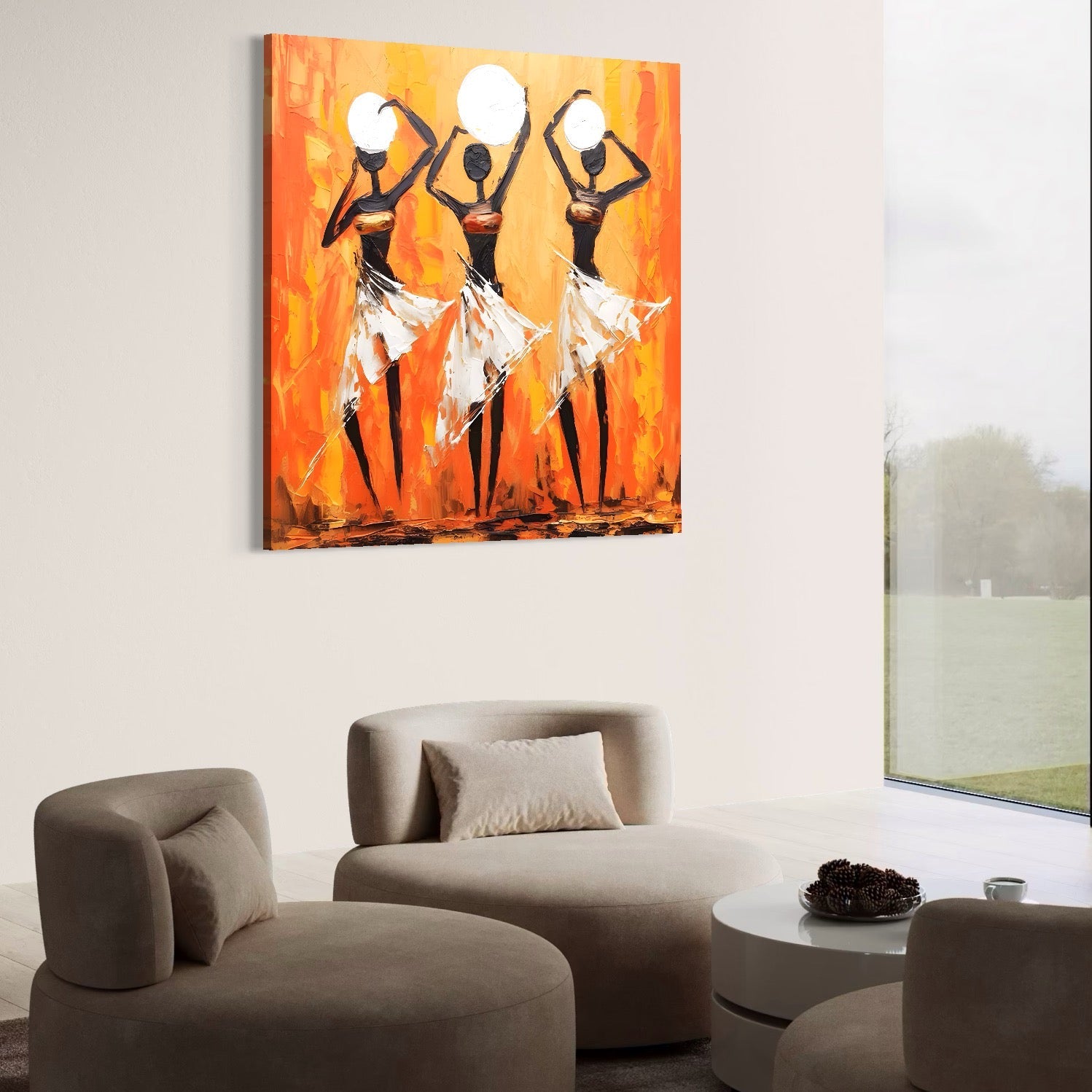 Tablou Canvas Premium LuxCanva® C1190, African Dancers , Culori, Traditie, Decorativ, Living Room, Culori Vibrante