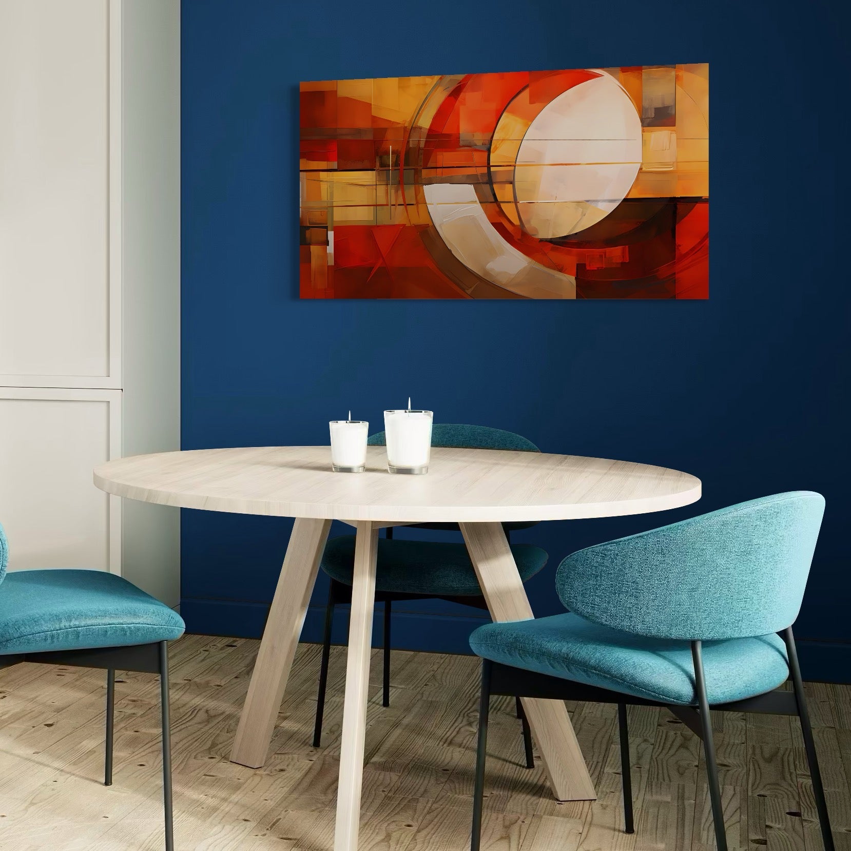 Tablou Canvas Premium LuxCanva® C1191, Pictura Forme Geometrice , Relaxare, Living Room, Culori Vibrante