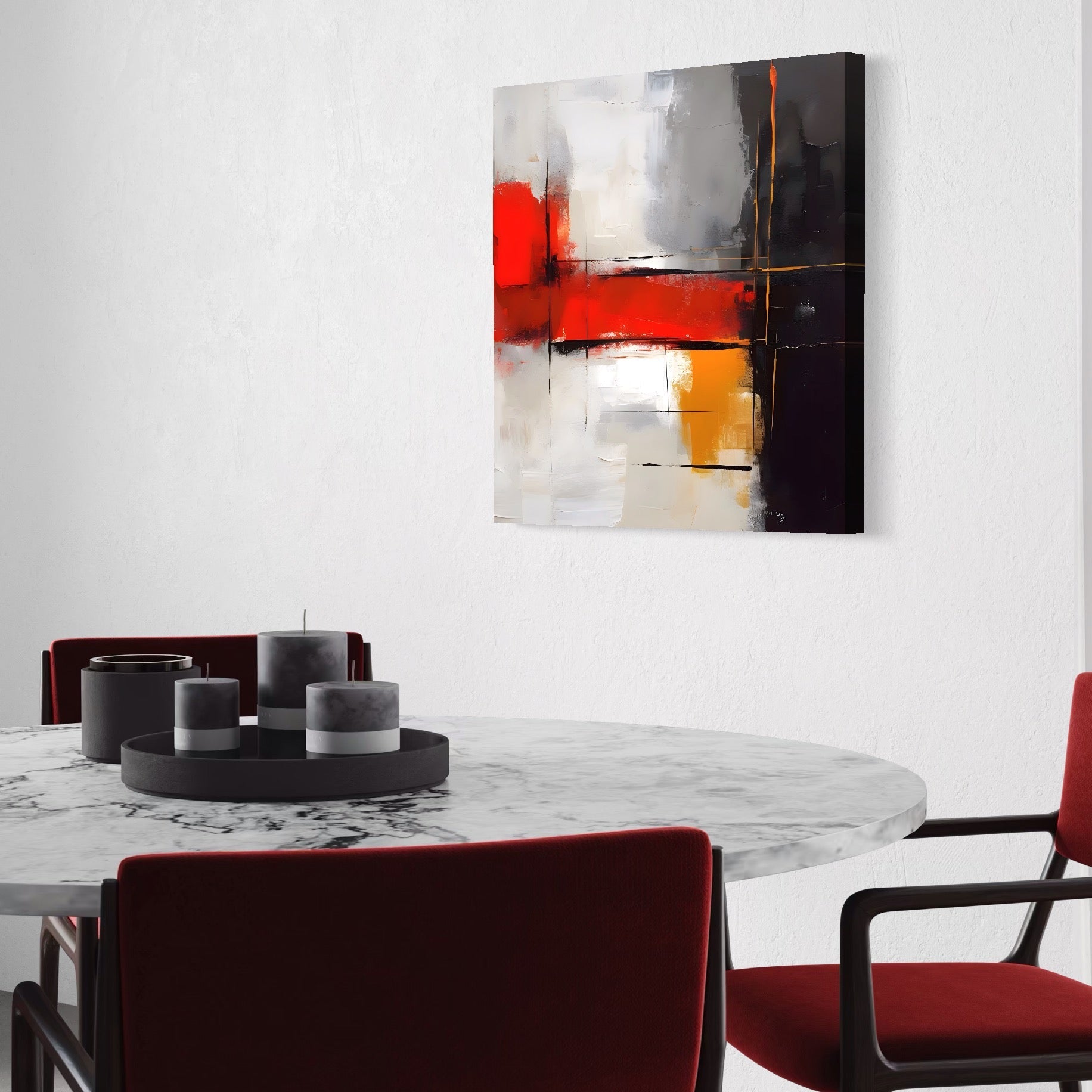 Tablou Canvas Premium LuxCanva® C1192, Culori Pictate Abstract , Culori, Decorativ, Living Room, Culori Vibrante