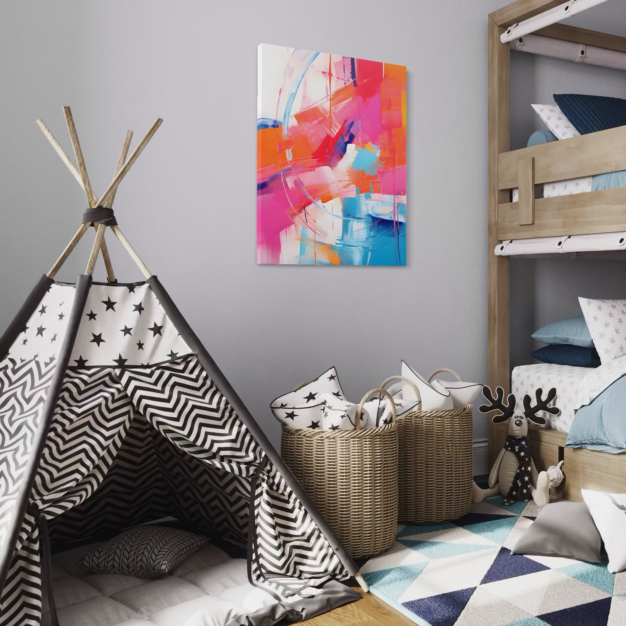 Tablou Canvas Premium LuxCanva® C1193, Culori Vii Pictate , Relaxare, Living Room, Culori Vibrante