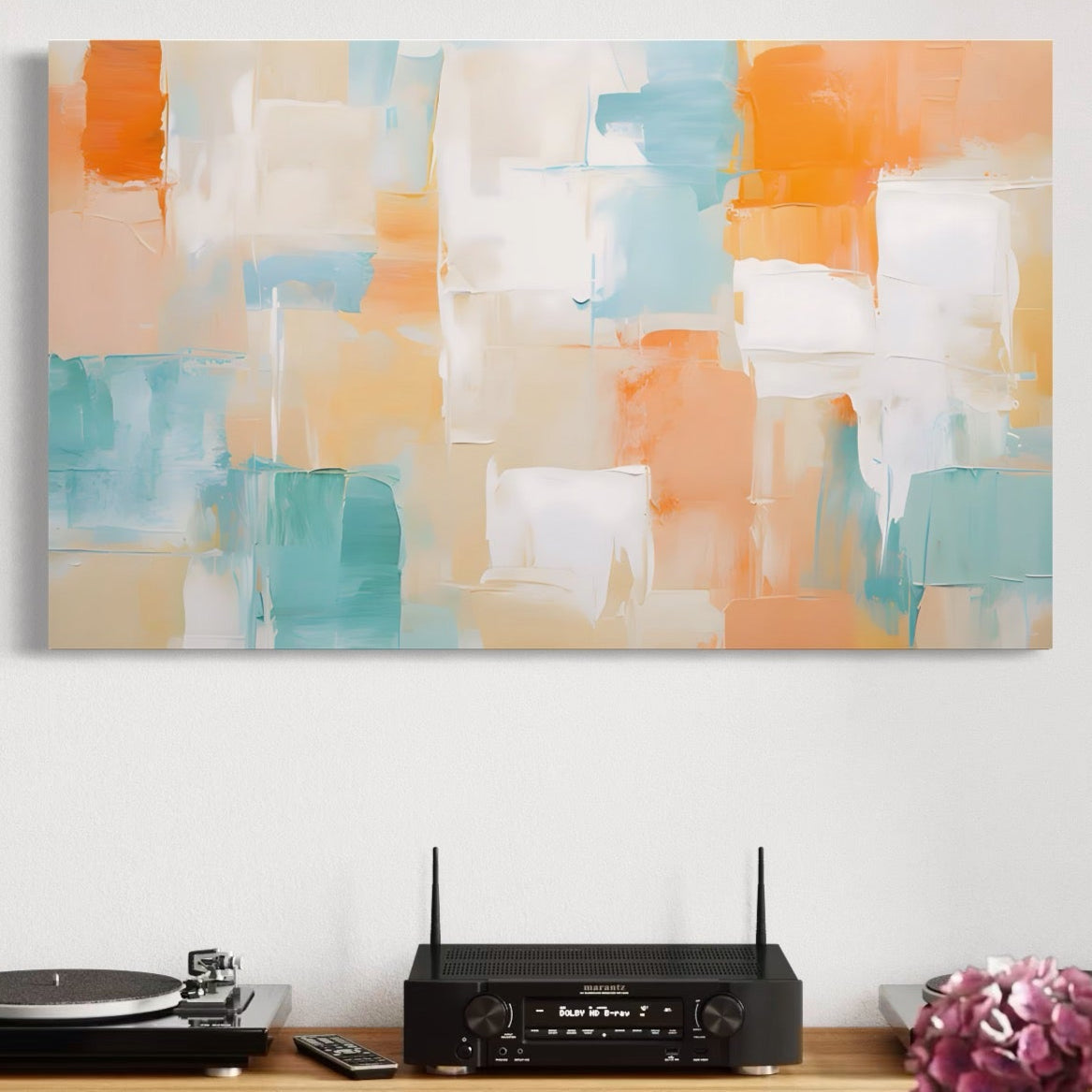 Tablou Canvas Premium LuxCanva® C1195, Culori Deschise Pictate , Relaxare, Living Room, Culori Vibrante