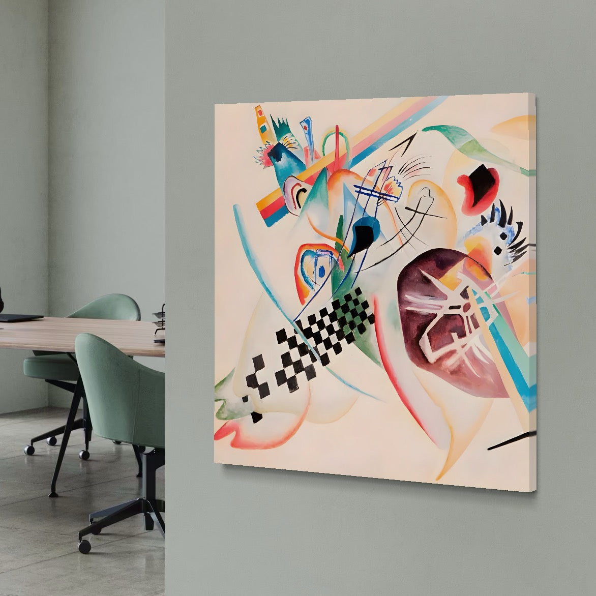 Tablou Canvas Premium LuxCanva® C1198, Abstract Paint By Kandinsky , Culori, Decorativ, Living Room, Culori Vibrante