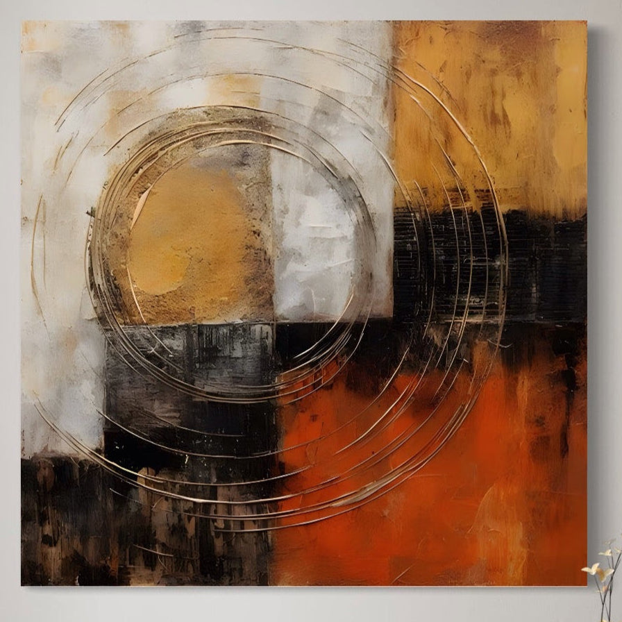 Tablou Canvas Premium LuxCanva® C1205, Abstract Black And Red Paint , Culori, Decorativ, Living Room, Culori Vibrante