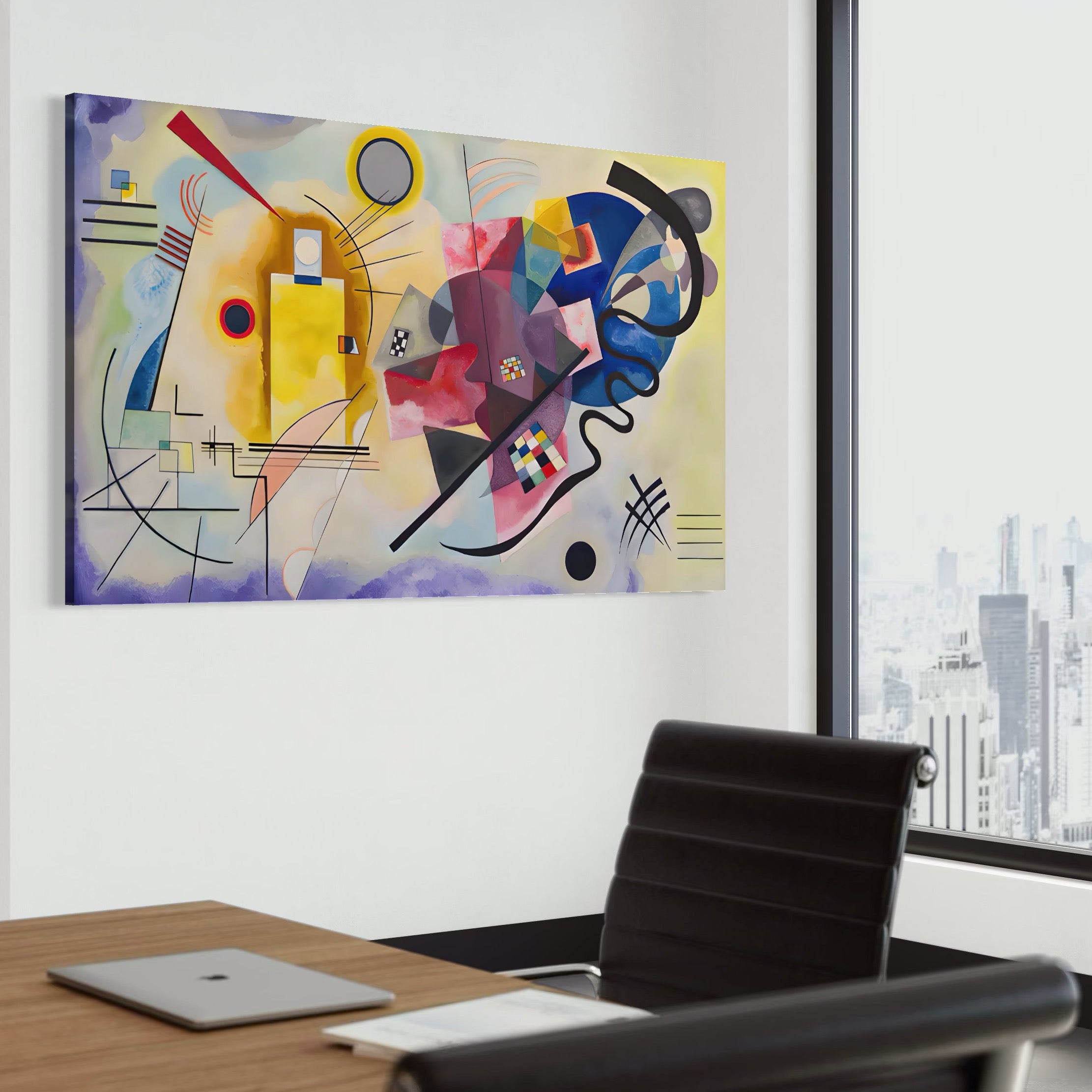 Tablou Canvas Premium LuxCanva® C1214, Red Yellow And Blue Paint , Relaxare, Artist, Kandinsky, Living Room, Culori Vibrante