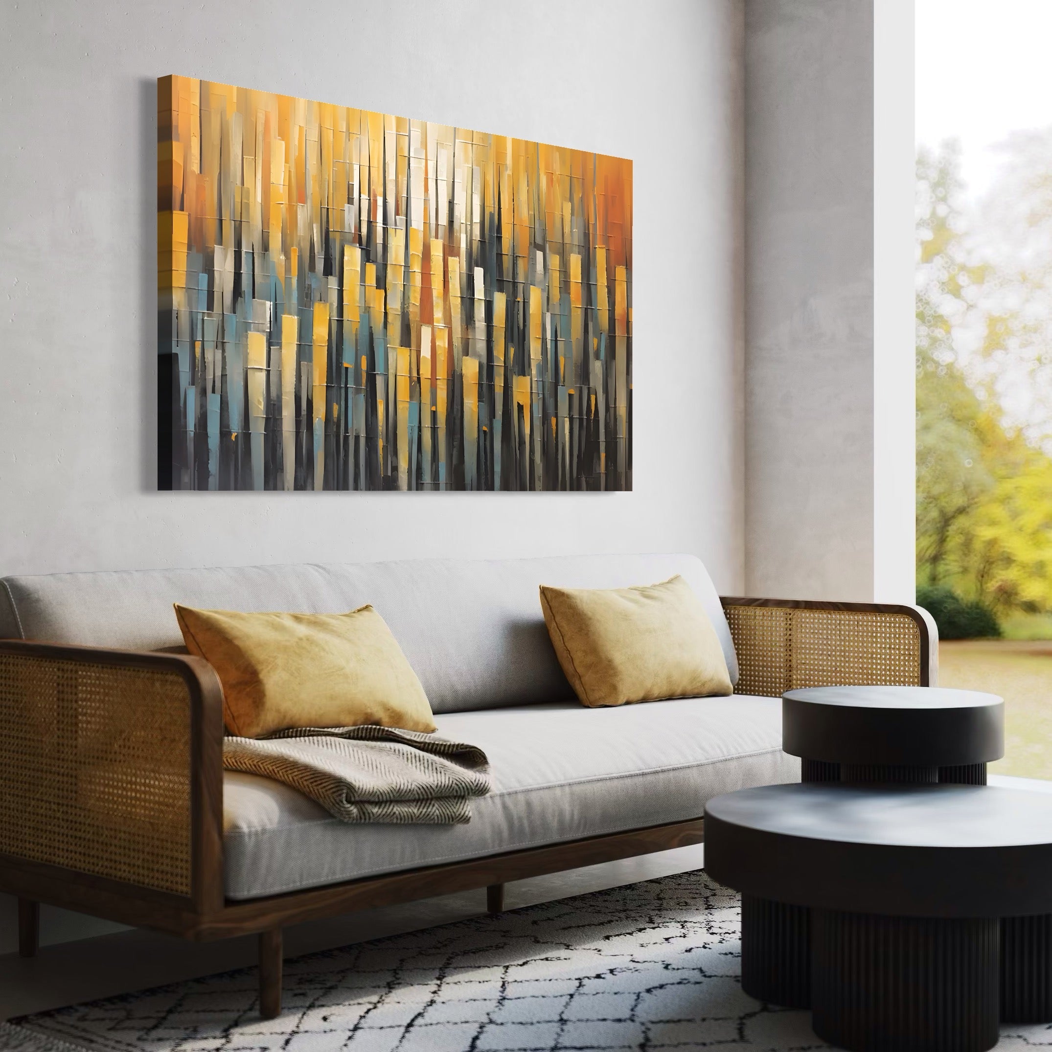 Tablou Canvas Premium LuxCanva® C1215, Colored Stripes ,  Relaxare, Living Room, Culori Vibrante