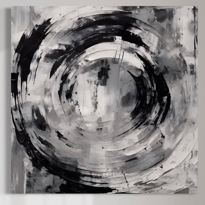 Tablou Canvas Premium LuxCanva® C1217, Abstract Round Paint , Culori, Decorativ, Living Room, Culori Vibrante