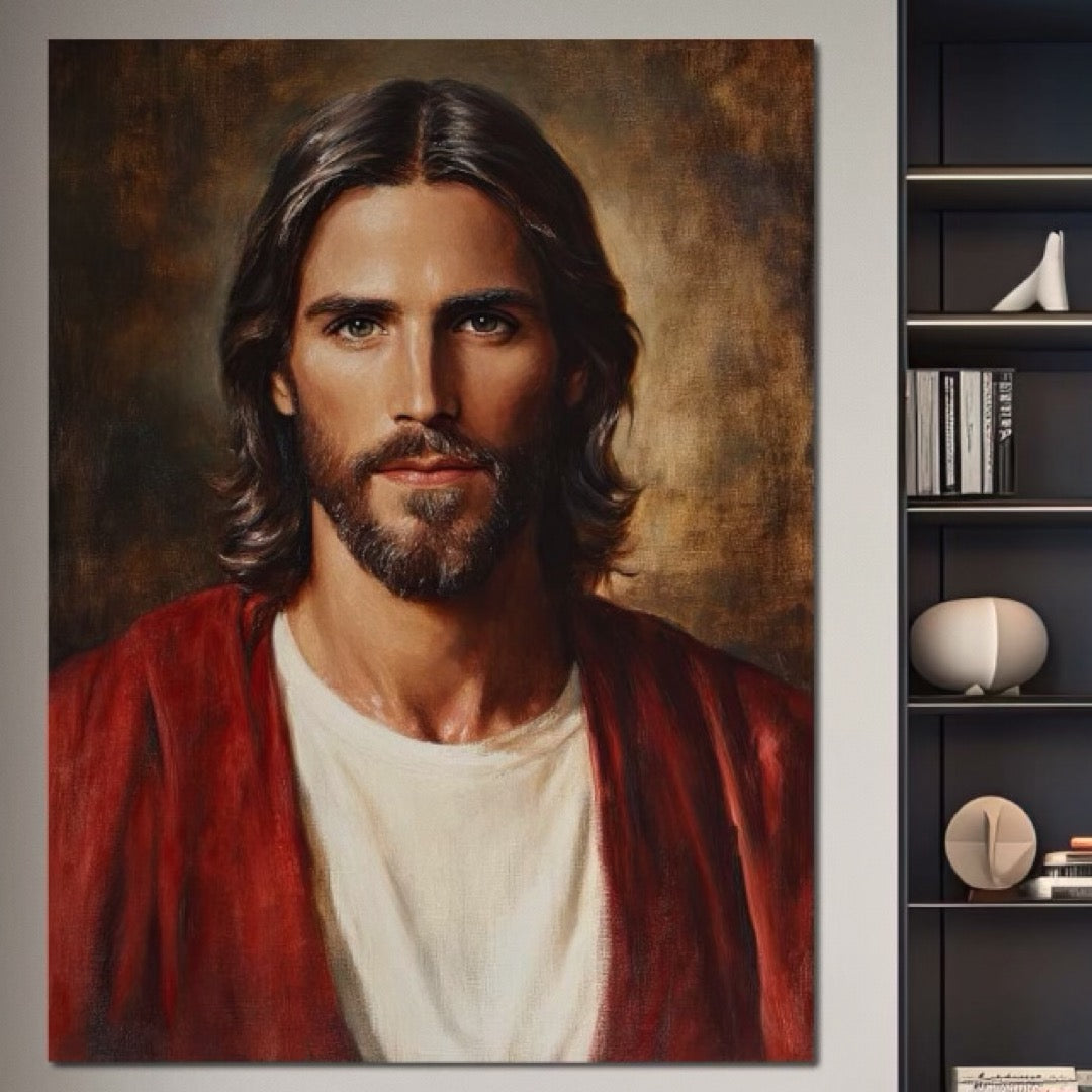 Tablou Canvas Premium LuxCanva® H1049, Portretul lui Iisus, Iisus, Chip, Credinta, Speranta, Mantuire, Sacrificiu, Spiritualitate, Har, Arta Religioasa, Living, Dormitor