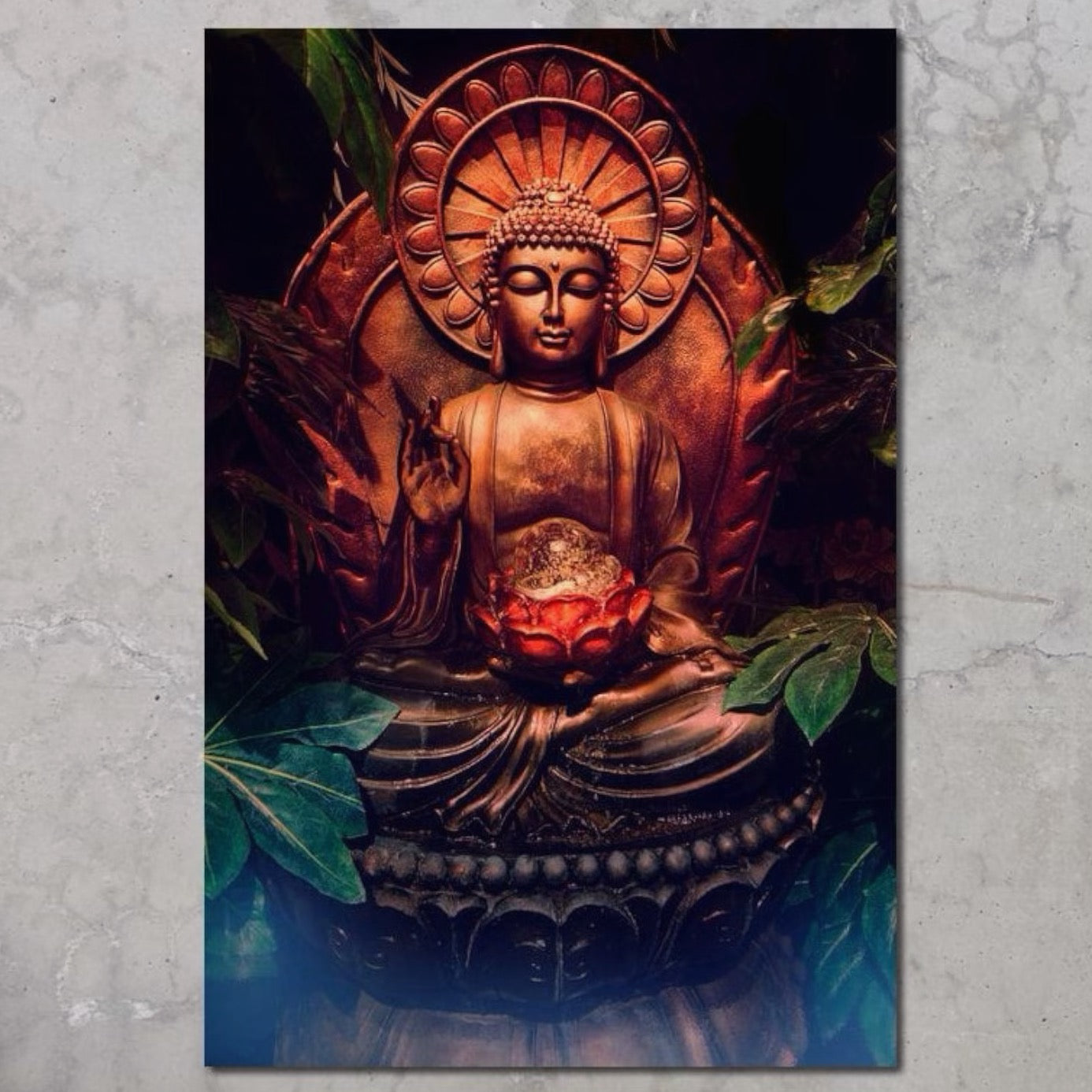 Tablou Canvas Premium LuxCanva® I114, Esenta Meditatiei, Buddha, Zen, Iluminare, Pace Interioara, Spiritualitate, Lotus, Meditatie, Armonie, Liniste, Aura