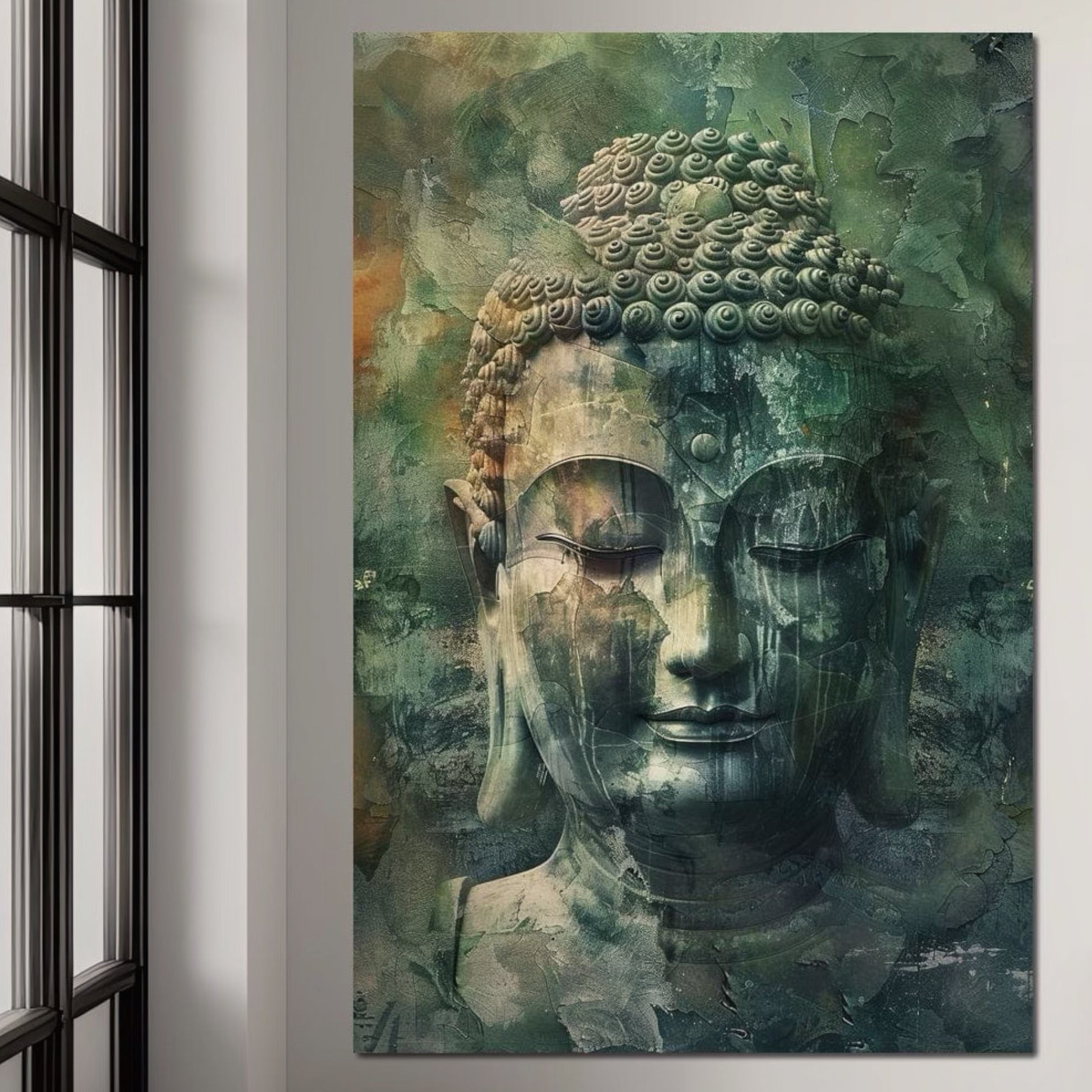 Tablou Canvas Premium LuxCanva® I136, Esenta Meditativa, Buddha, Zen, Meditatie, Liniste, Spiritualitate, Emotie, Natura, Armonie, Urna, Arta, Umbre, Living, Dormitor