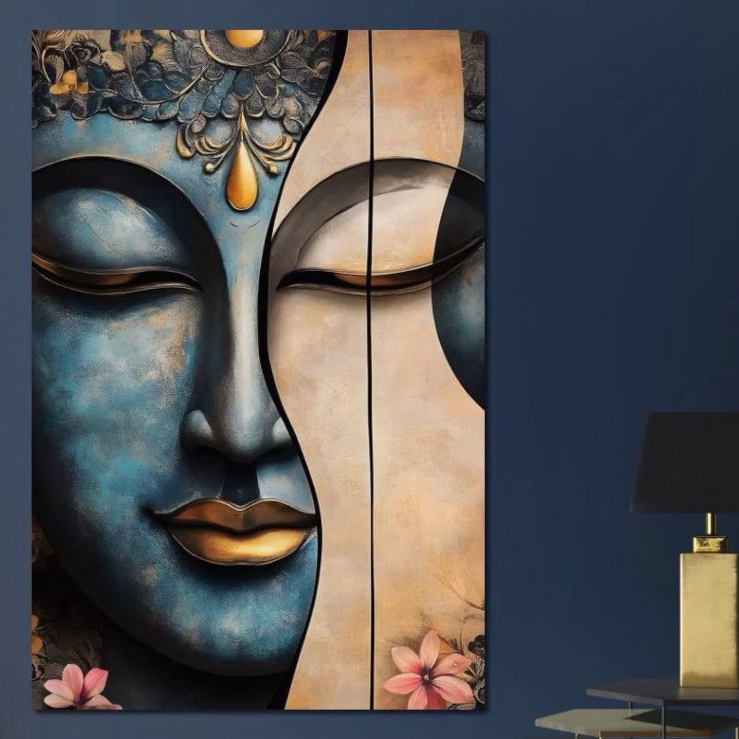 Tablou Canvas Premium LuxCanva® I150, Esenta Dubla, Zen, Armonie, Eleganta, Meditatie, Echilibru, Spiritualitate, Profunzime, Putere Feminina, Living, Dormitor