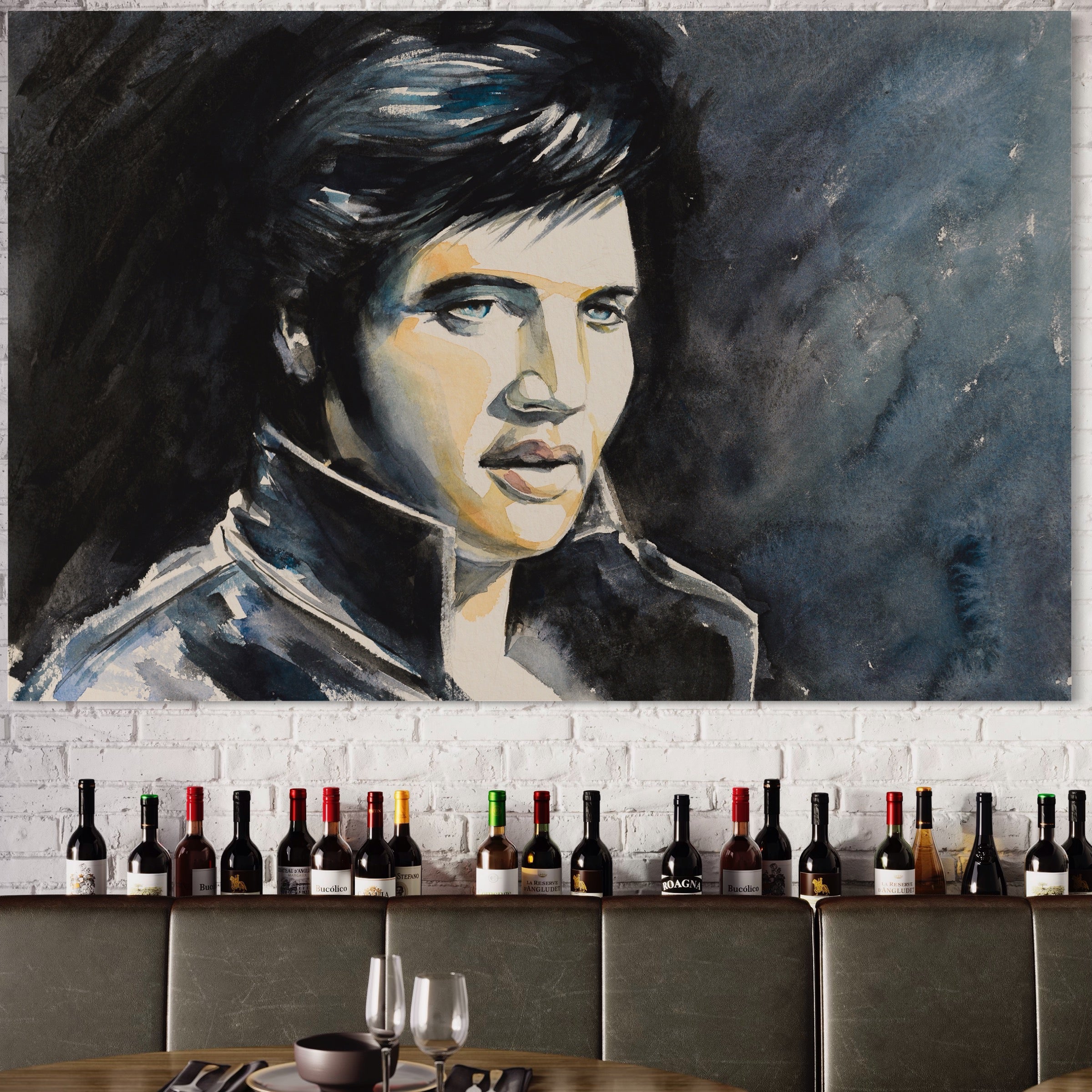Tablou Canvas Premium LuxCanva® B1132, Regele Rock 'n' Roll-ului , Elvis Aaron Presley, Living, The King, Gospel, Memphis, Blues, Chitara, Culori Vibrante