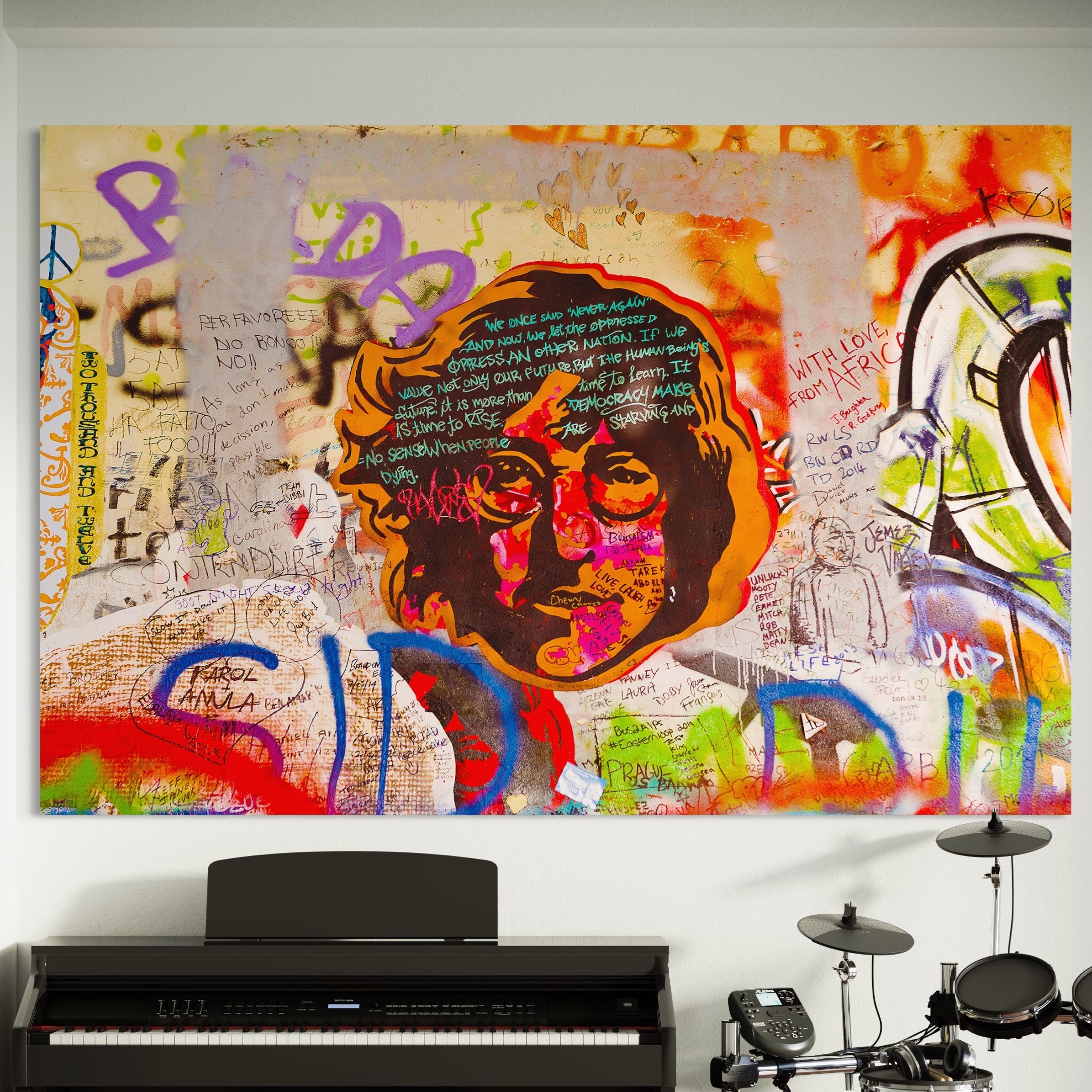 Tablou Canvas Premium LuxCanva® B1124, The Amazing John Lennon , Culori, Living, Muzician, Idol, Formatie, The Beatles, Activist, Marea Britanie, Artist, Culori Vibrante
