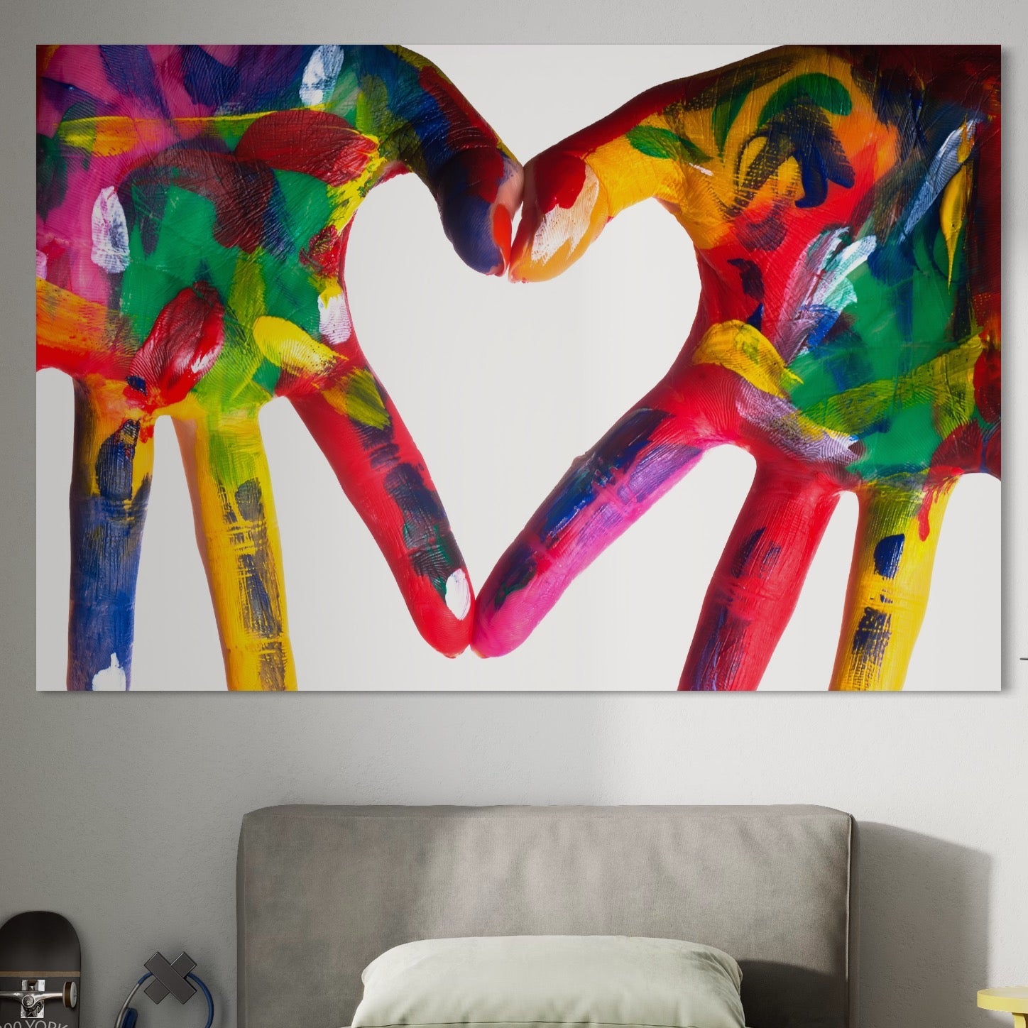 Tablou Canvas Premium LuxCanva® B1117, Loving Hands ,  Living, Inima, Maini, Dragoste, Iubiti, Sentimente, Culori Vibrante