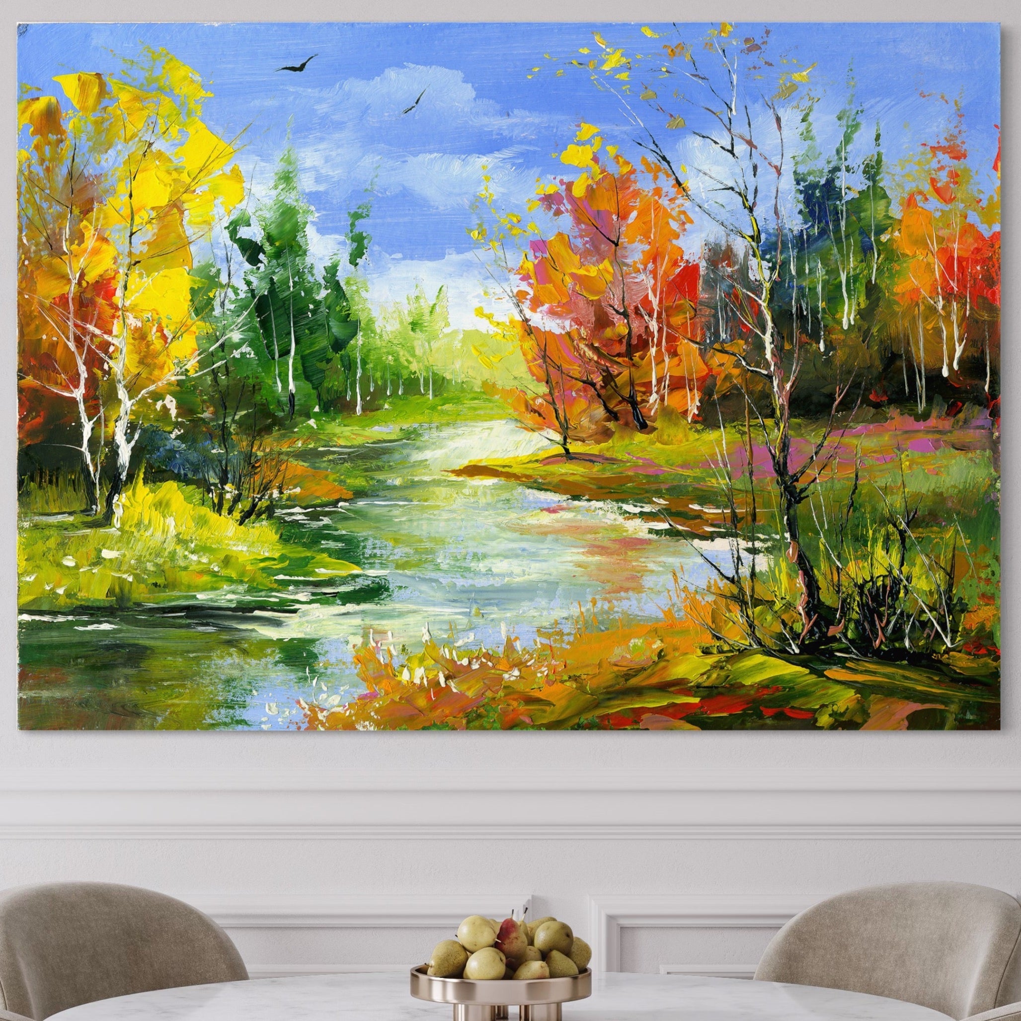 Tablou Canvas Premium LuxCanva® B1115, Frumusetea Naturii , Natura, Dormitor, Padure, Living, Pomi, Culori Vibrante