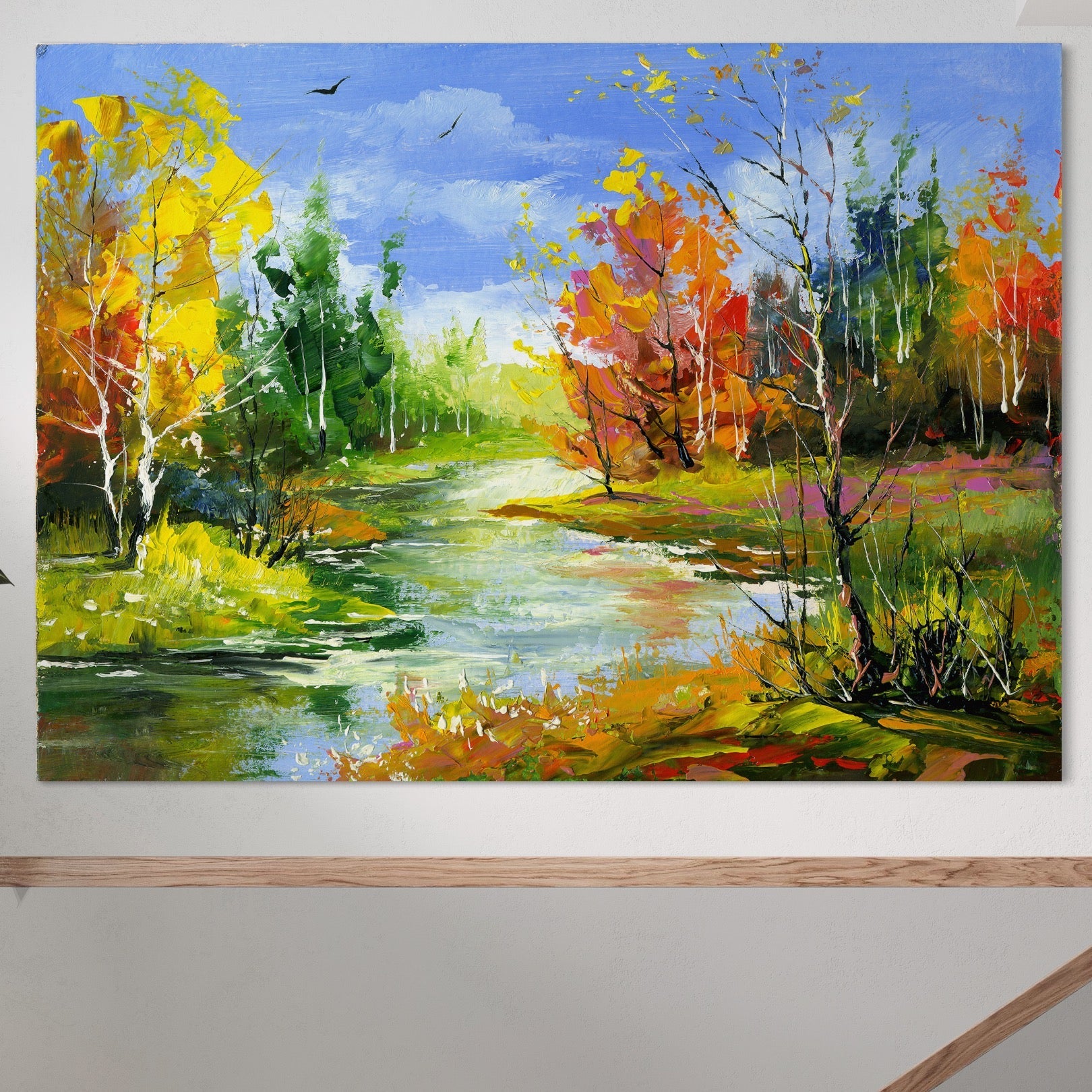 Tablou Canvas Premium LuxCanva® B1115, Frumusetea Naturii , Natura, Dormitor, Padure, Living, Pomi, Culori Vibrante