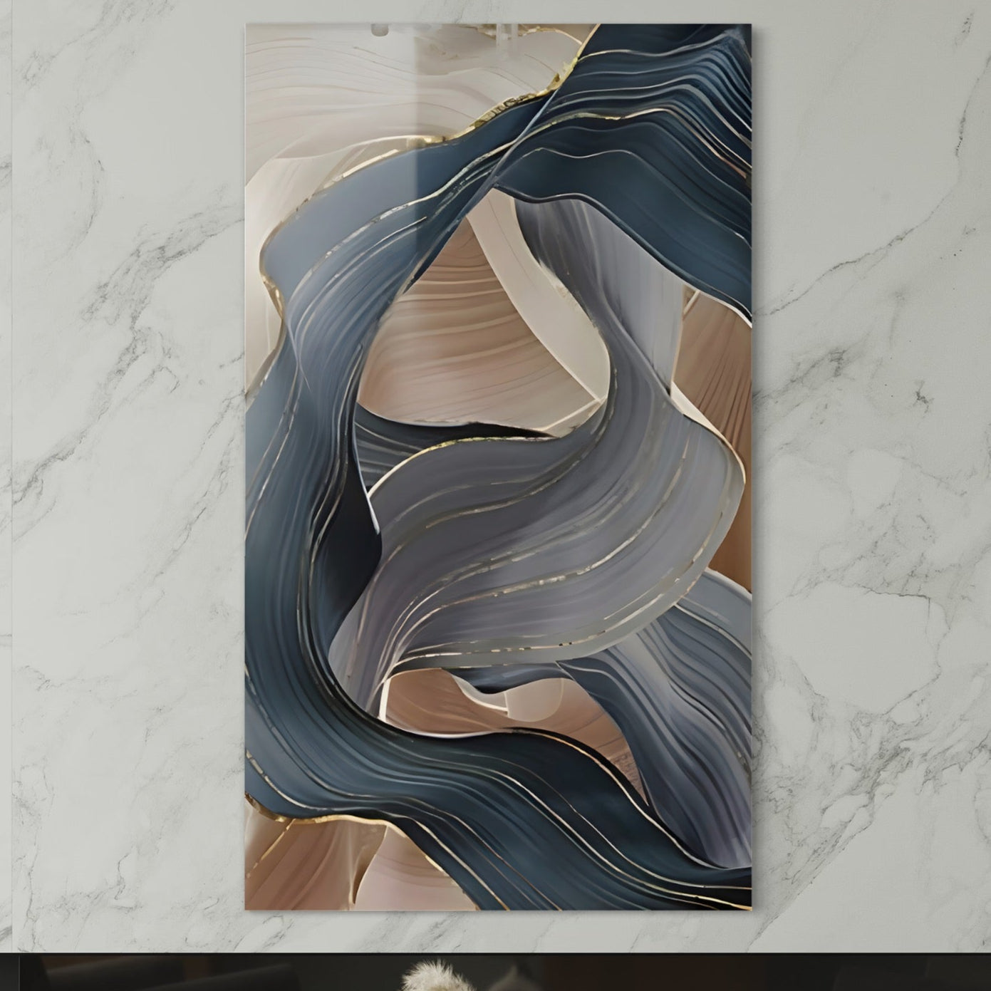 Tablou Canvas Premium LuxCanva® B1106, Pierdut In Pastel , Living, Abstract, Valuri, Culori Pastelate, Furtuna, Dormitor, Culori Vibrante