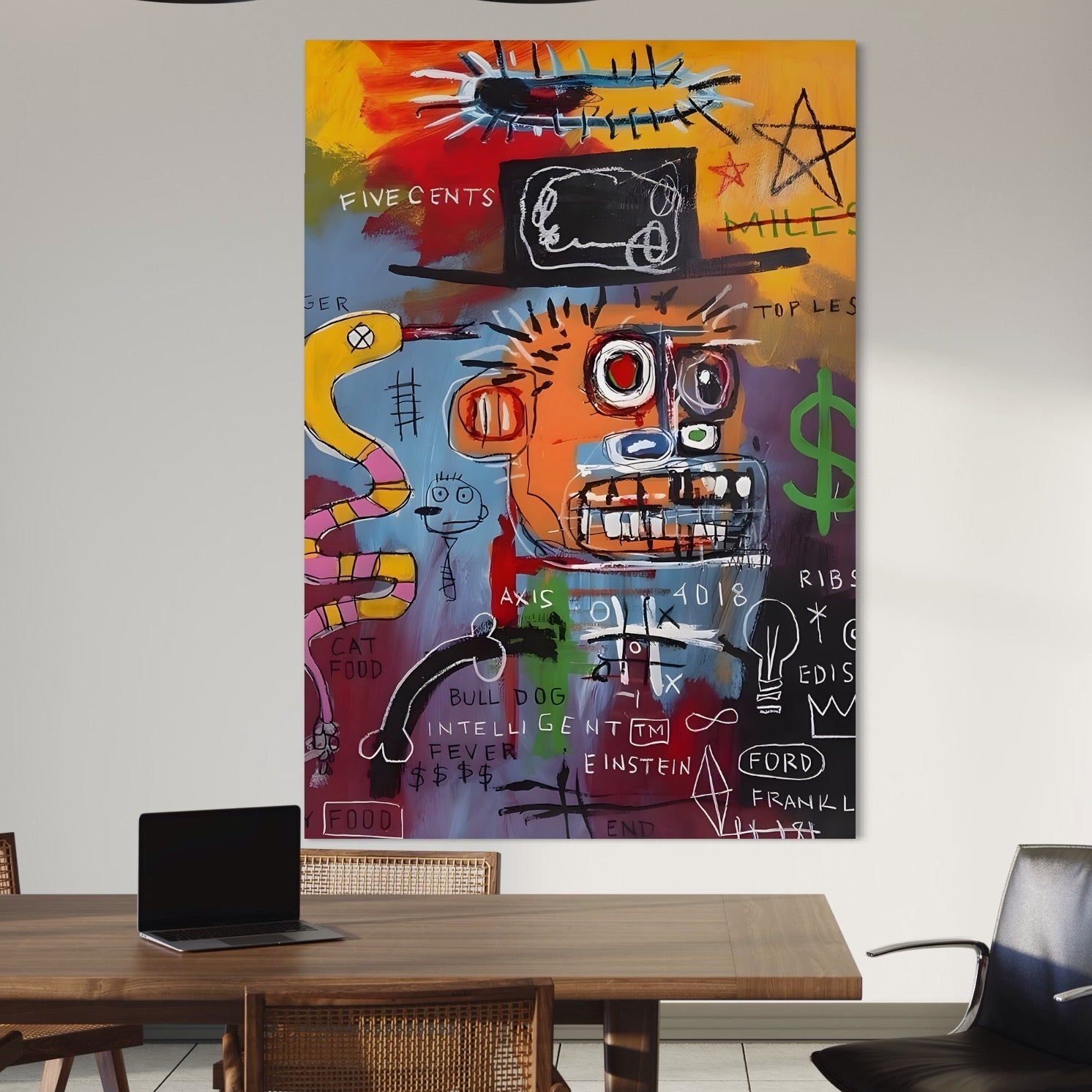 Tablou Canvas Premium LuxCanva® B1102, Inteligenta Artificiala , Birou, Albert Einstein, Abstract, Dormitor, Relativitate, Culori Vibrante