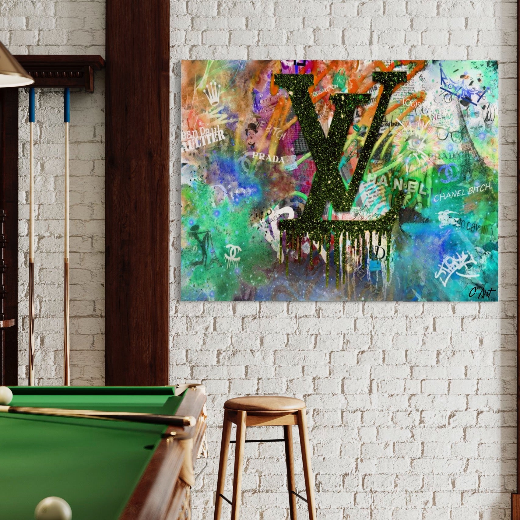 Tablou Canvas Premium LuxCanva® B1099, Branduri De Lux , Birou, Prada, Louis Vuitton, Chanel, Jean Paul Gaultier, Fashion, Salon, Culori Vibrante