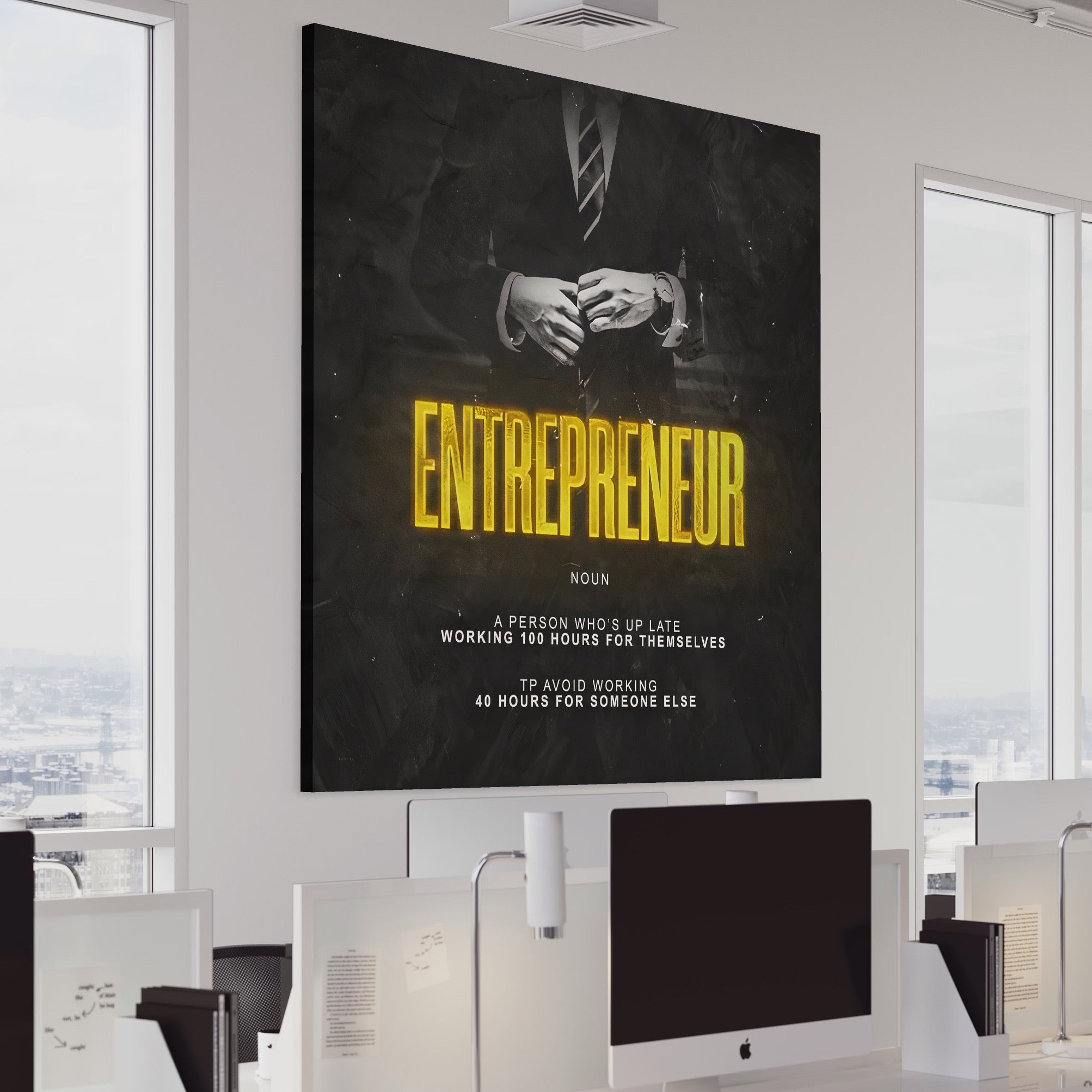 Tablou Canvas Premium LuxCanva® B1086, Antreprenorul , Office, Business, Om De Afaceri, Birou, Munca, Angajator, Decor, Intreprinzator, Colorat