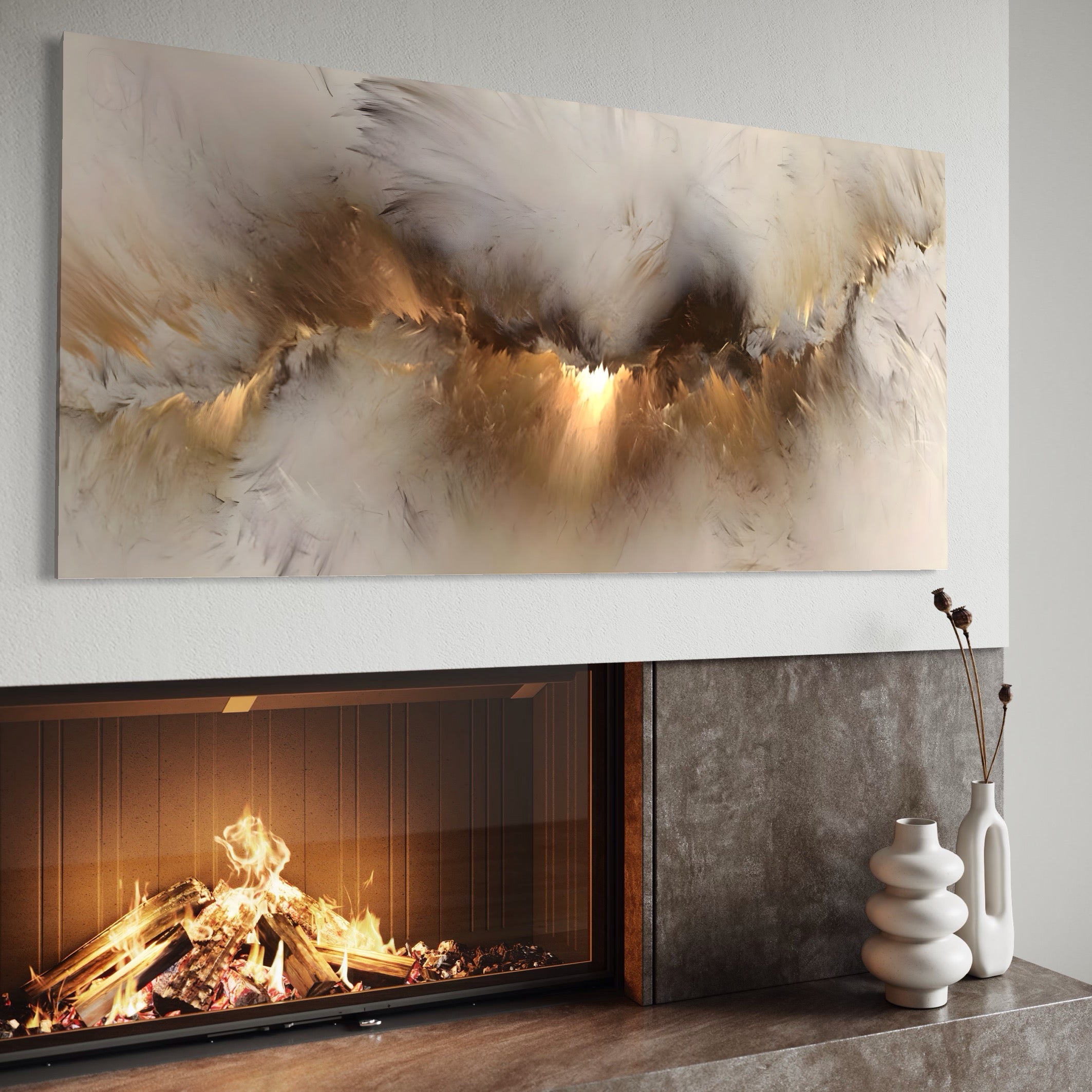 Tablou Canvas Premium LuxCanva® B1082, Divina Lumina ,  Living, Abstract, Rasarit, Dormitor, Lumina, Liniste, Pace, Culori Vibrante