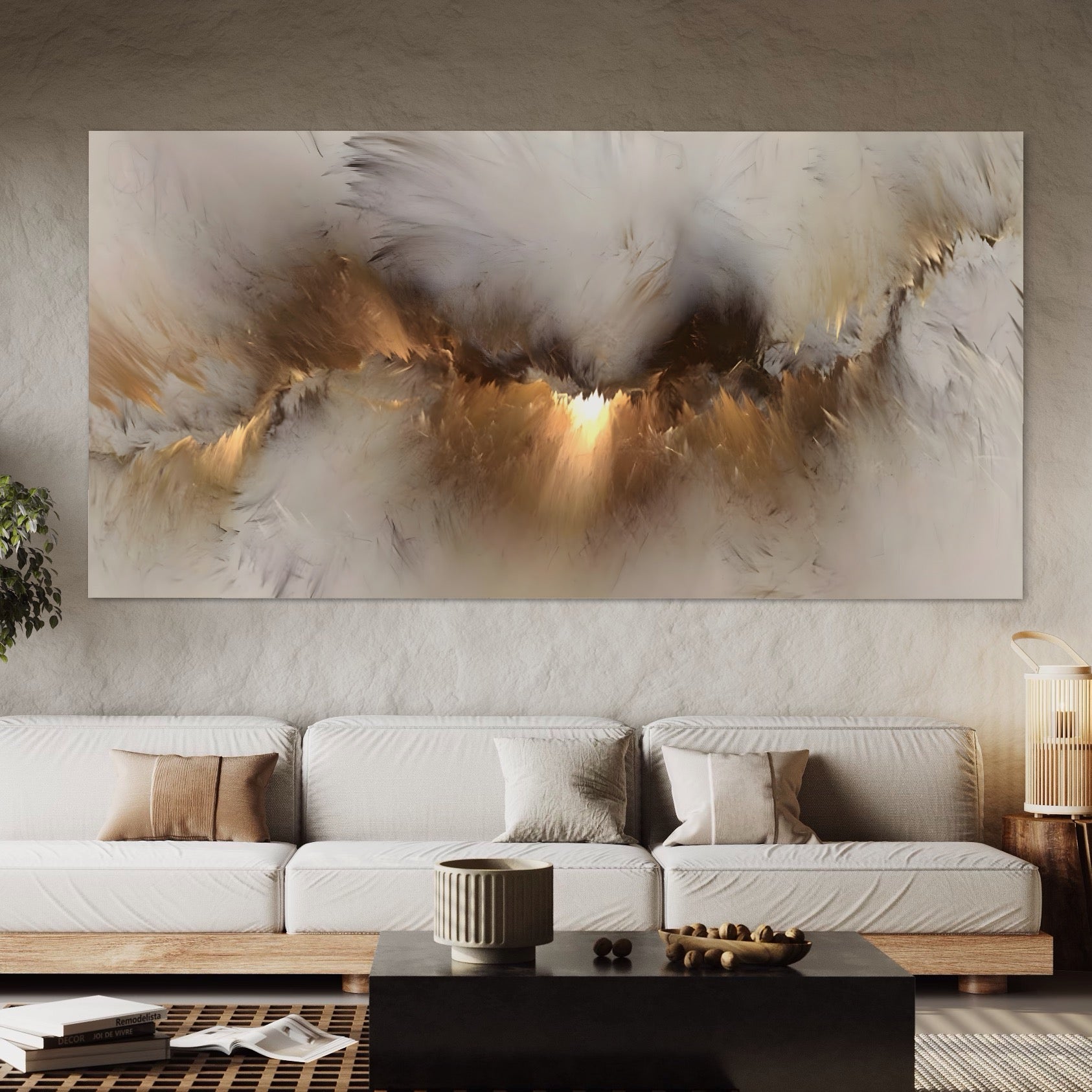 Tablou Canvas Premium LuxCanva® B1082, Divina Lumina ,  Living, Abstract, Rasarit, Dormitor, Lumina, Liniste, Pace, Culori Vibrante