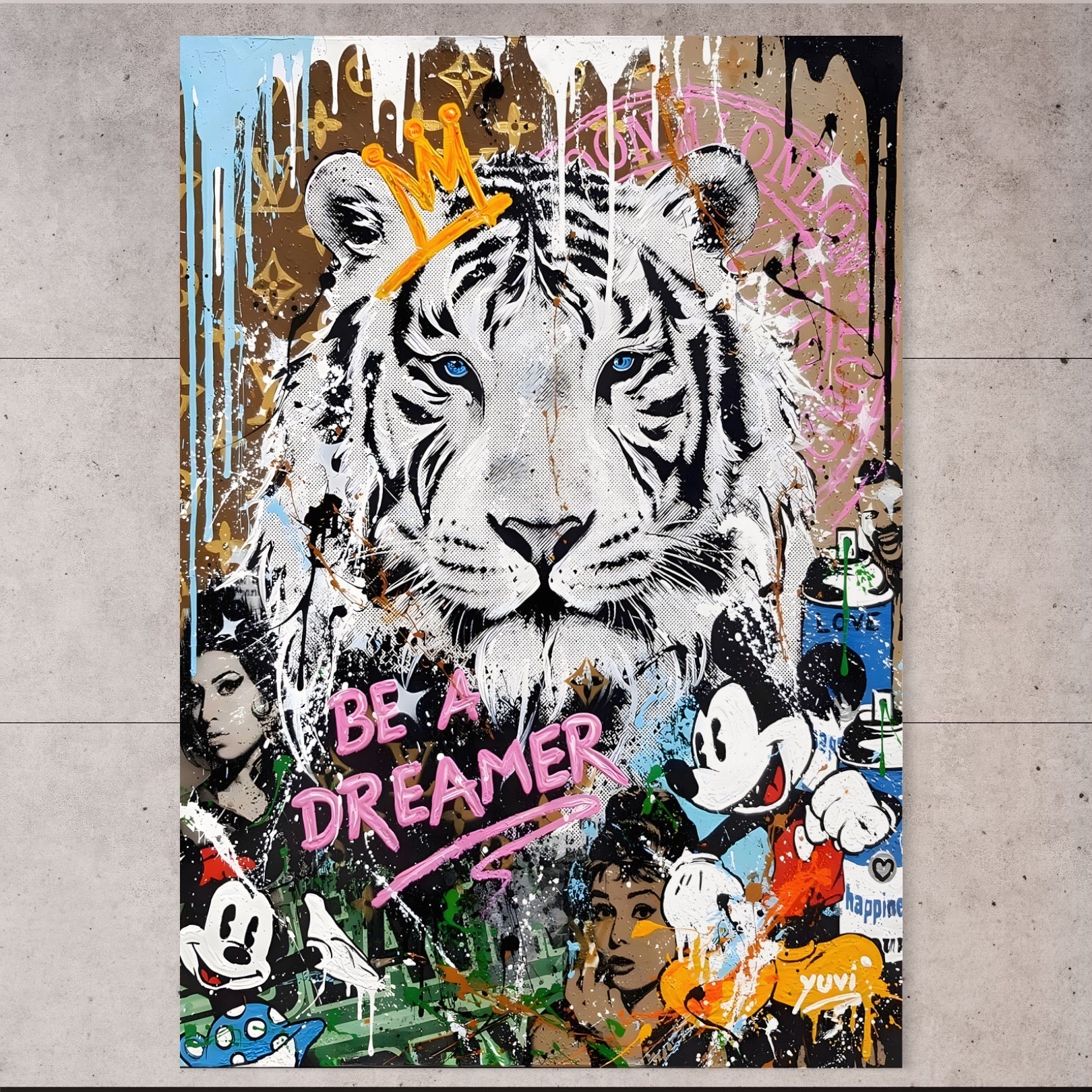 Tablou Canvas Premium LuxCanva® B1081, Be A Dreamer , Living, Tigru, Amy Jade Winehouse, Dormitor, Audrey Hepburn, Mickey, Personaje, Film, Muzica, Culori Vibrante