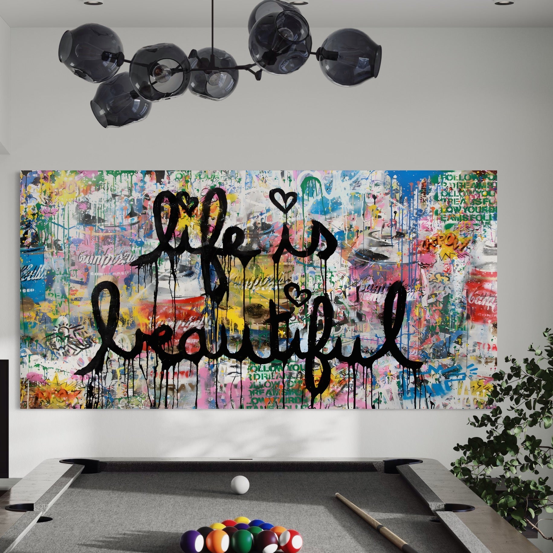 Tablou Canvas Premium LuxCanva® B1077, Life Is Beautiful , Decorativ, Living, Viata, Frumoasa, Motivational, Dormitor, Inspirational, Fericire, Culori Vibrante