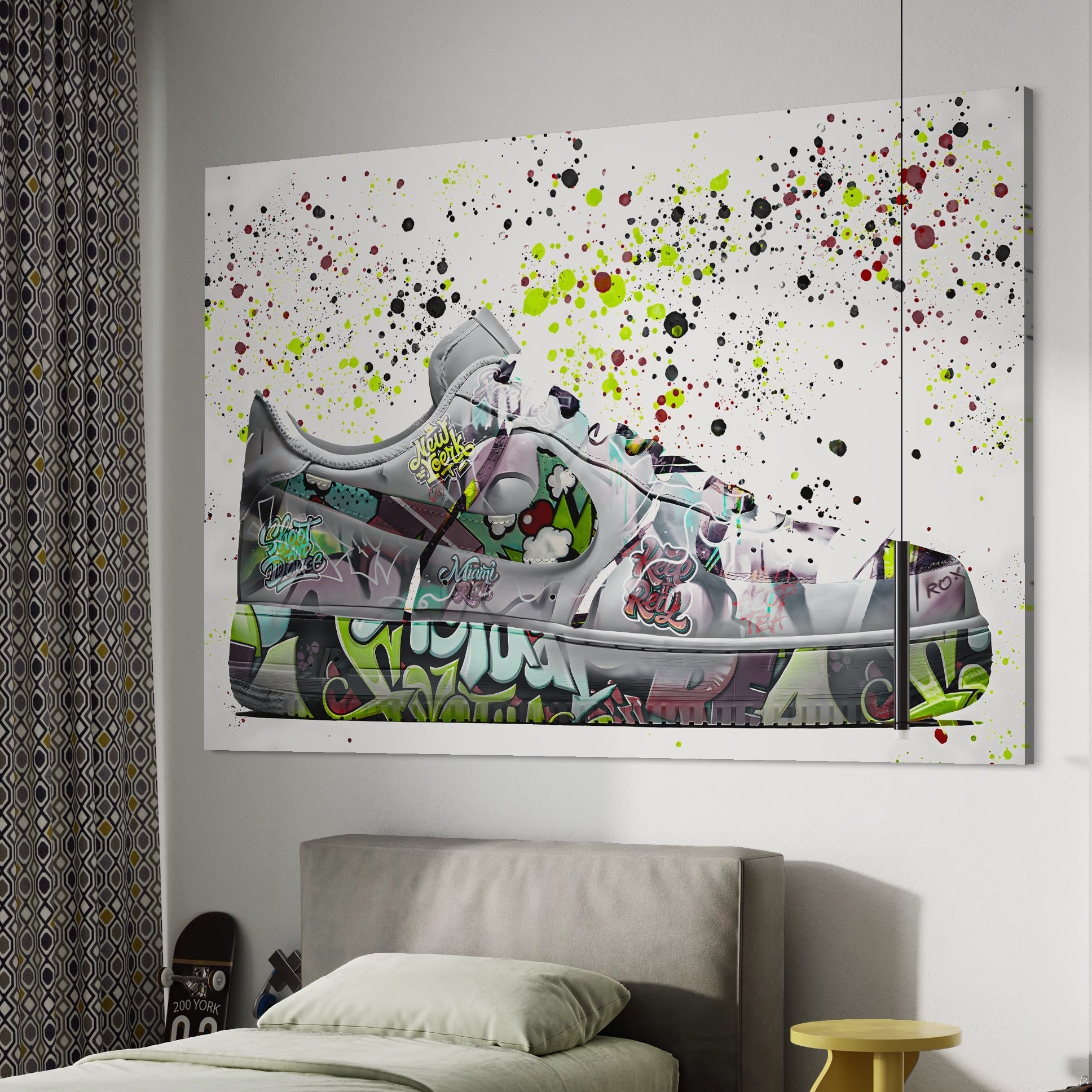 Tablou Canvas Premium LuxCanva® B1076, Air Force 1 , Decorativ, Camera Copii, Nike, America, Baschet, Dormitor, Sport, Incaltaminte, Culori Vibrante