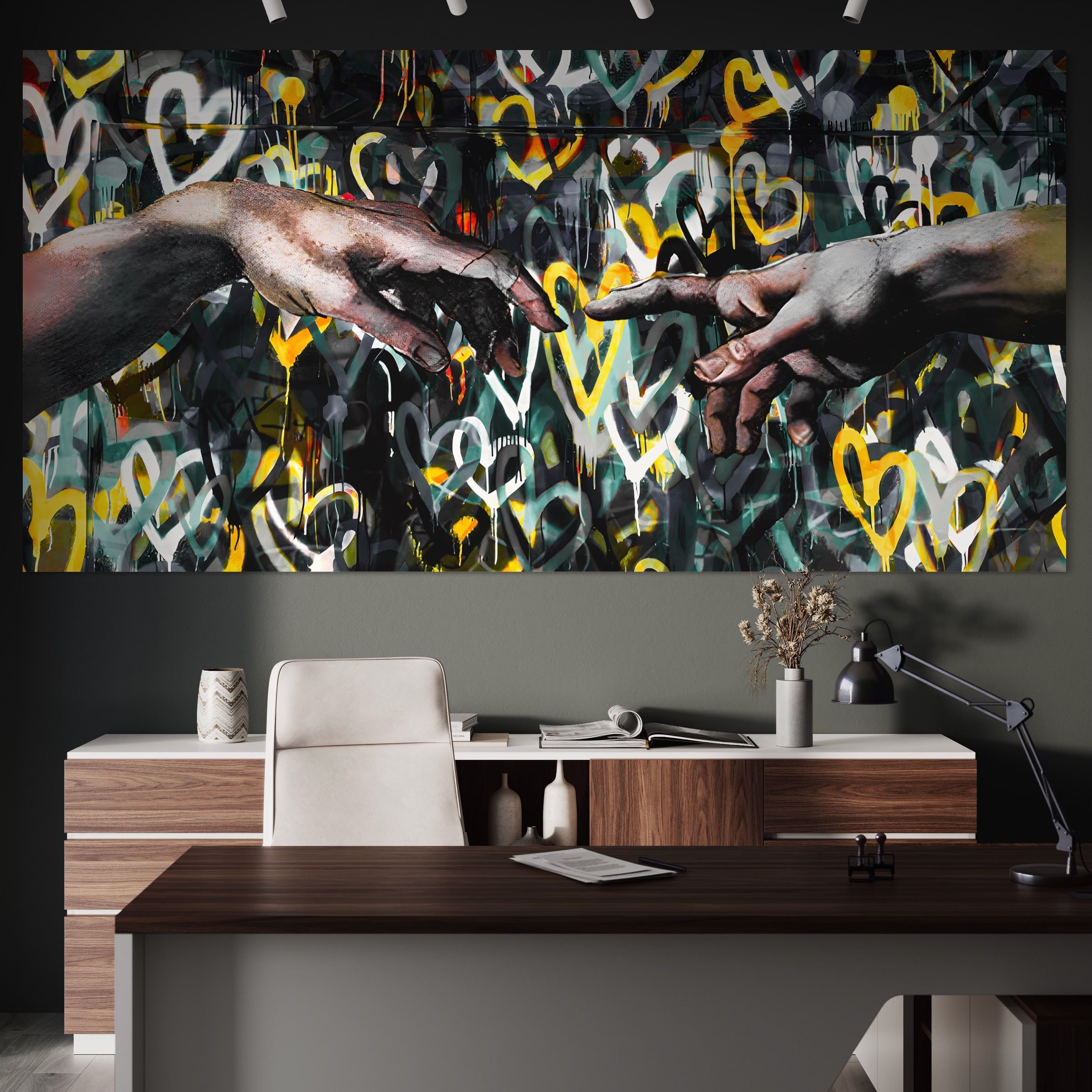 Tablou Canvas Premium LuxCanva® B1075, Lovers Hands , Decorativ, Living, Iubire, Maini, Dragoste, Dormitor, Cuplu, Culori Vibrante