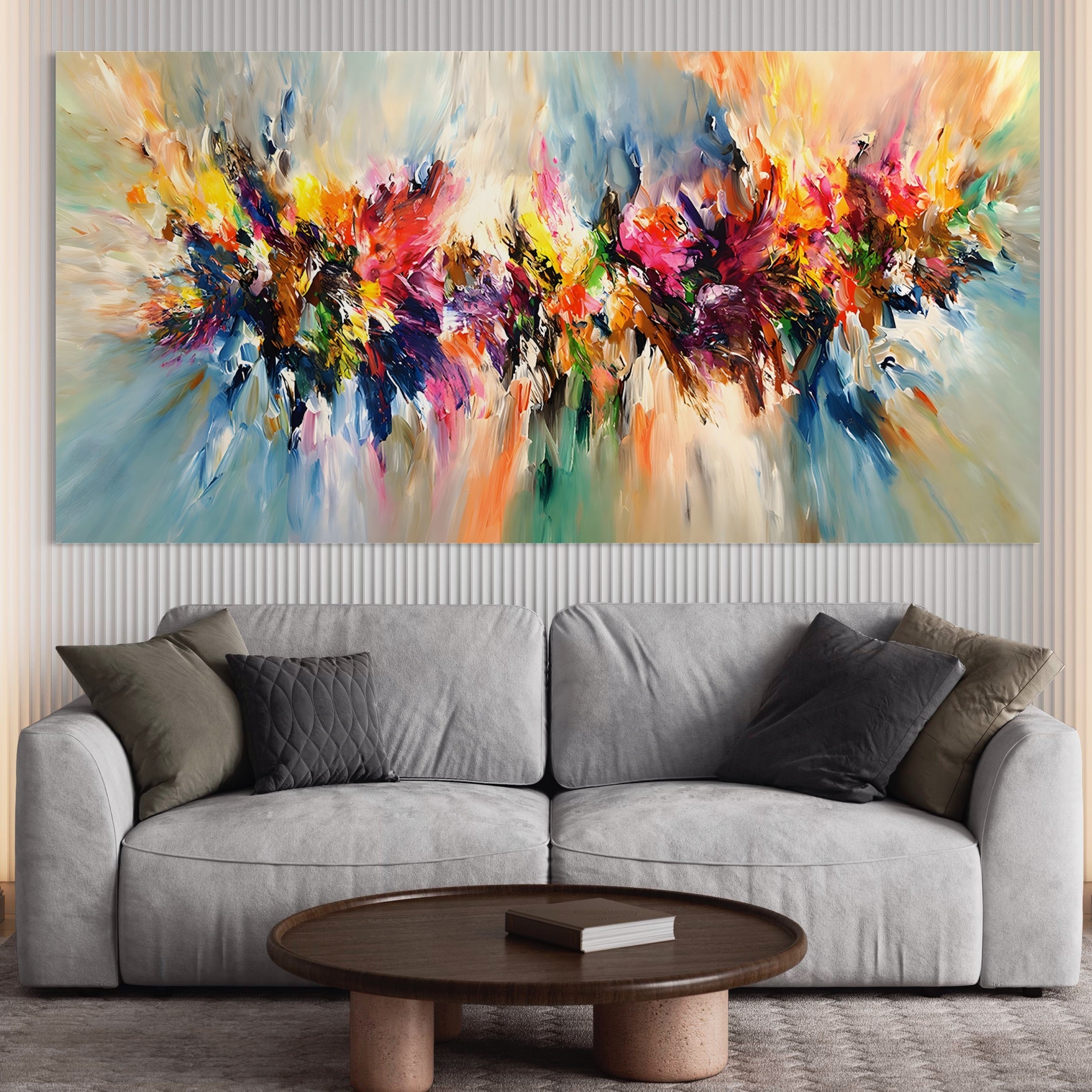 Tablou Canvas Premium LuxCanva® B1073, Dansul culorilor , Decorativ, Dormitor, Culori, Living, Fericire, Culori Vibrante