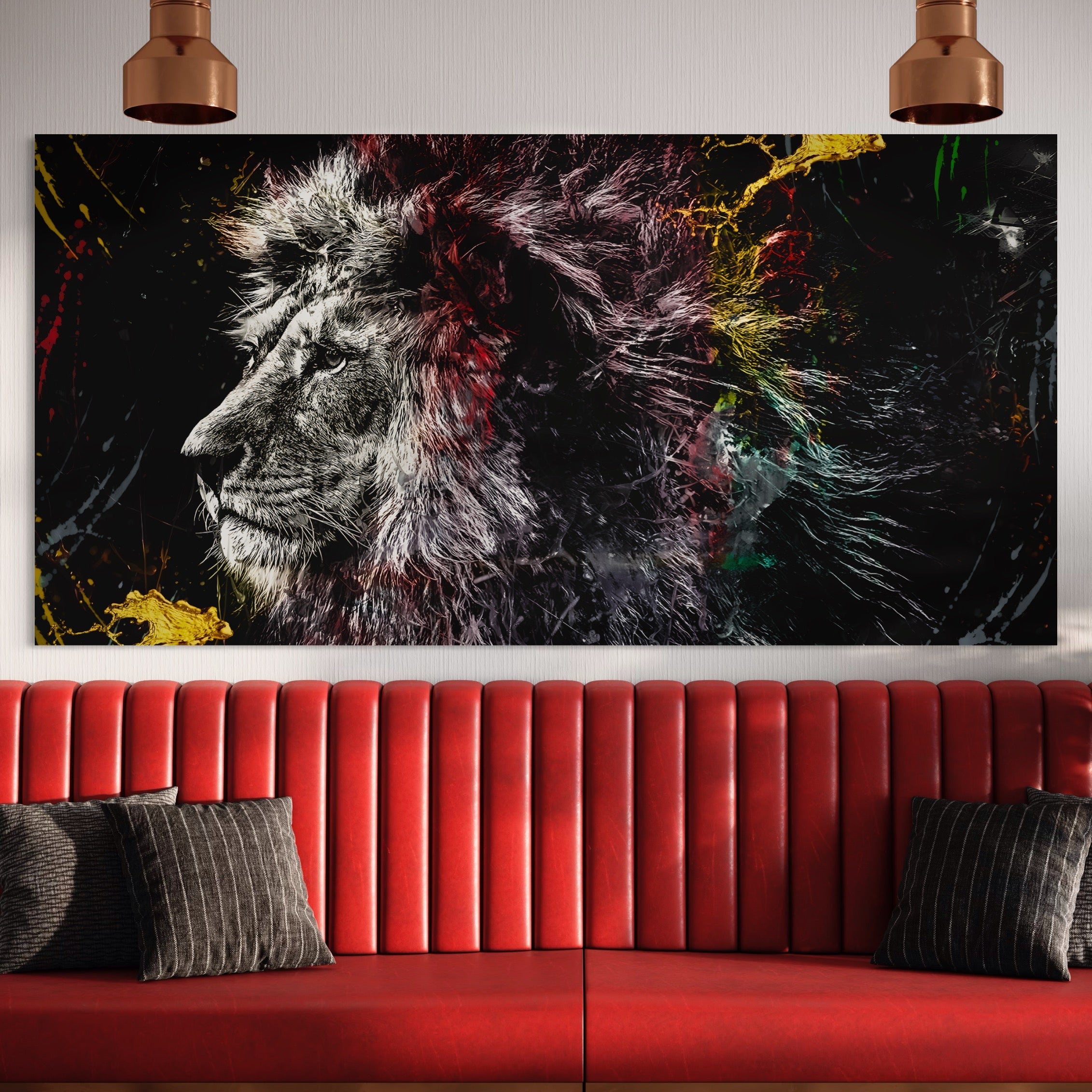 Tablou Canvas Premium LuxCanva® B1070, The Lion Look , Decorativ, Birou, Leu, Rege, Dormitor, Jungla, Colorat