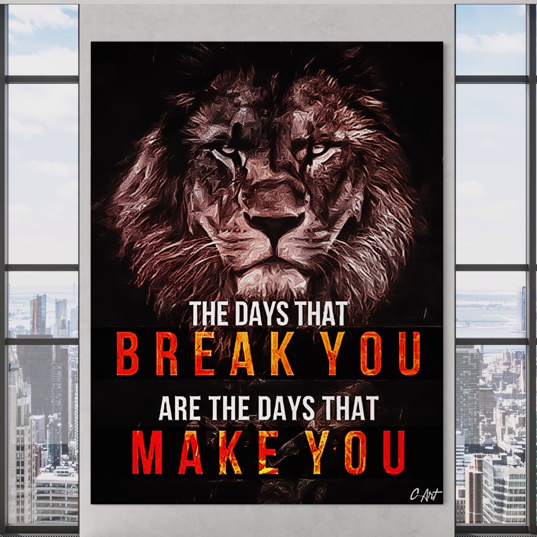 Tablou Canvas Premium LuxCanva® B1040, The Days , Living, Birou, Inspirational, Leu, Rege, Savana, Culori Vibrante