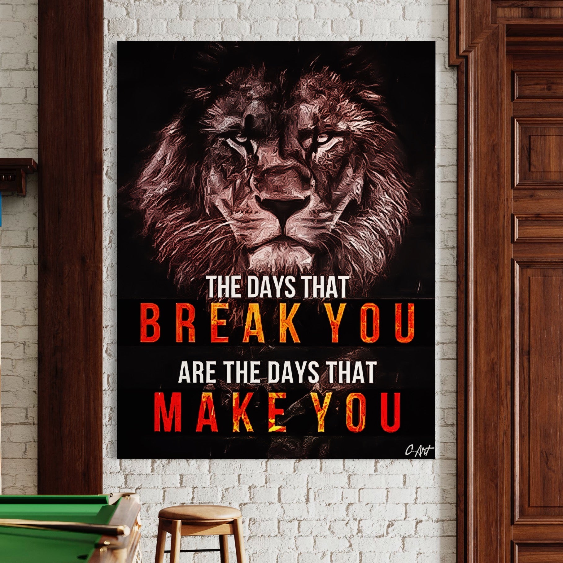 Tablou Canvas Premium LuxCanva® B1040, The Days , Living, Birou, Inspirational, Leu, Rege, Savana, Culori Vibrante