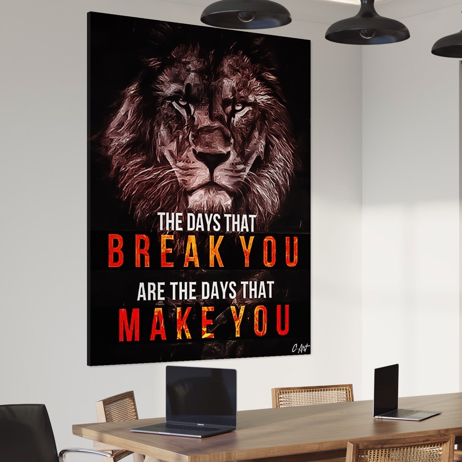 Tablou Canvas Premium LuxCanva® B1040, The Days , Living, Birou, Inspirational, Leu, Rege, Savana, Culori Vibrante