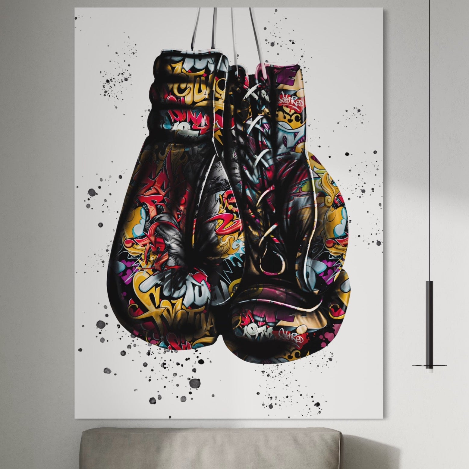 Tablou Canvas Premium LuxCanva® B1042, Pop Art Boxing Gloves , Dormitor, Birou, Sport, Box, Culori Vibrante