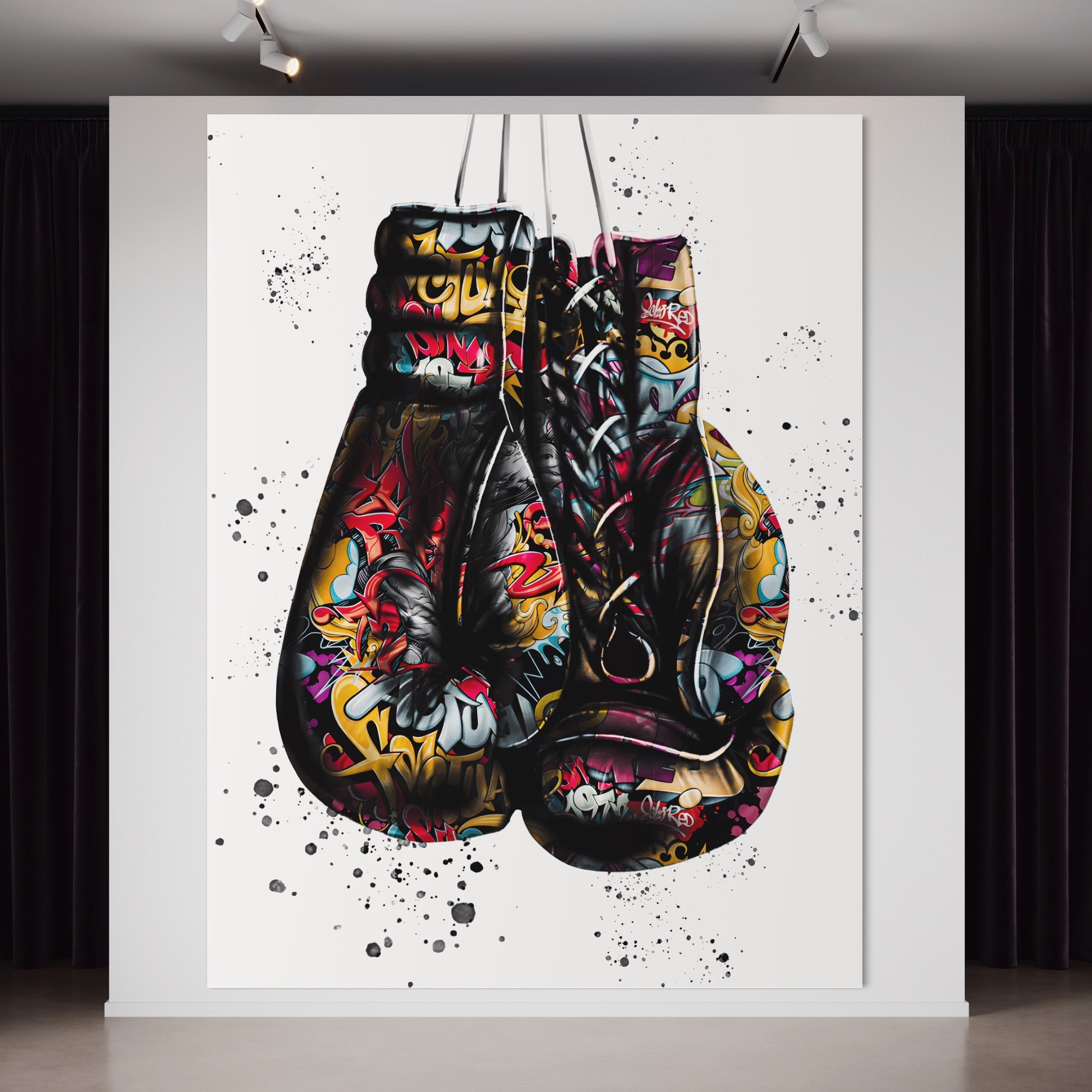 Tablou Canvas Premium LuxCanva® B1042, Pop Art Boxing Gloves , Dormitor, Birou, Sport, Box, Culori Vibrante