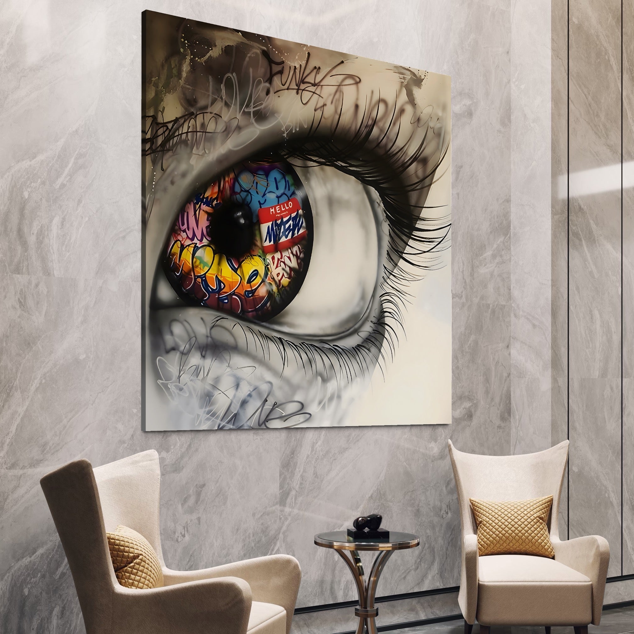 Tablou Canvas Premium LuxCanva® B1064 Funky Eye , Decorativ, Living, Ochi, Dormitor, Privire, Colorat