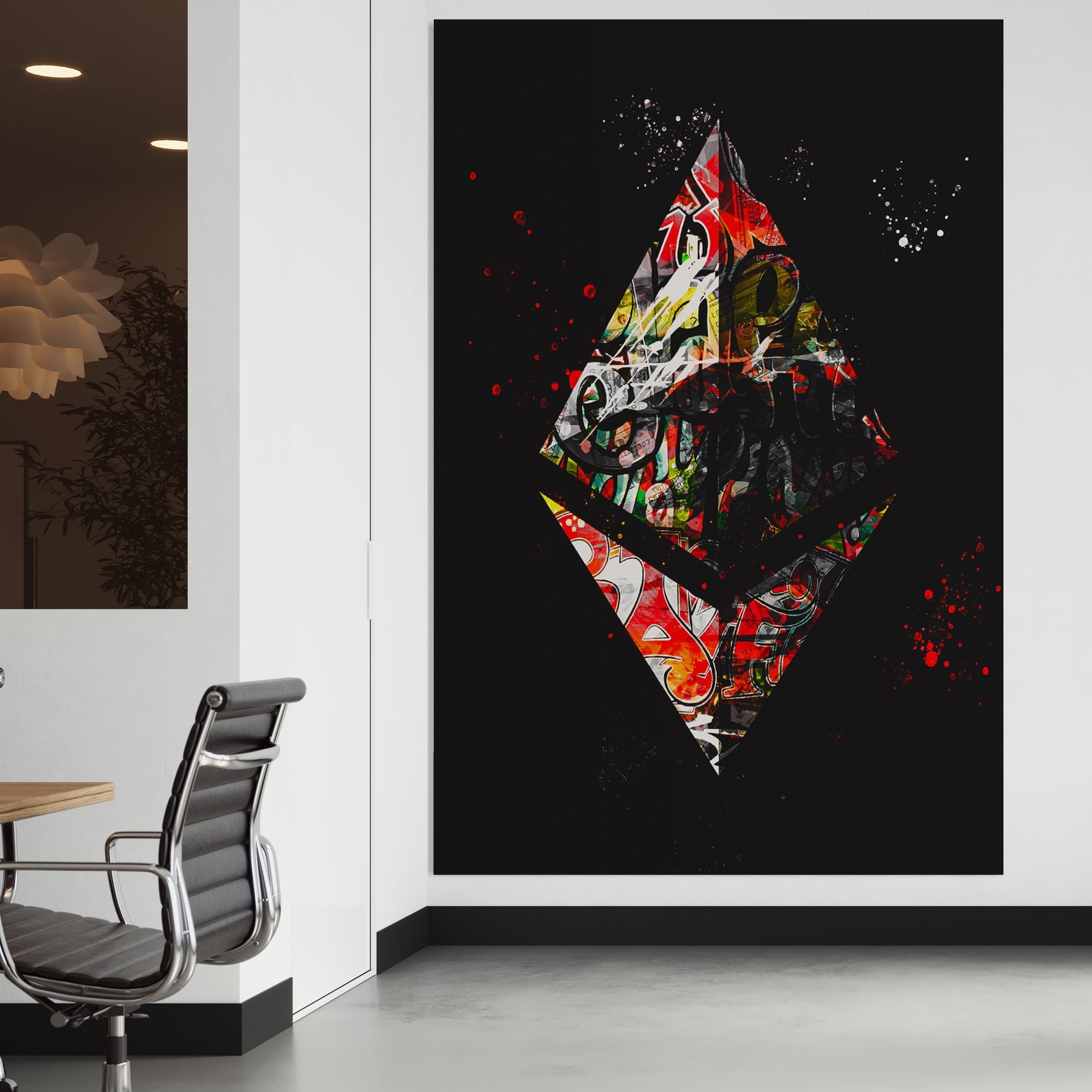 Tablou Canvas Premium LuxCanva® B1056, Ethereum , Decorativ, Birou, Crypto, Bursa, Financiar, Blockchain, Smart, Culori Vibrante