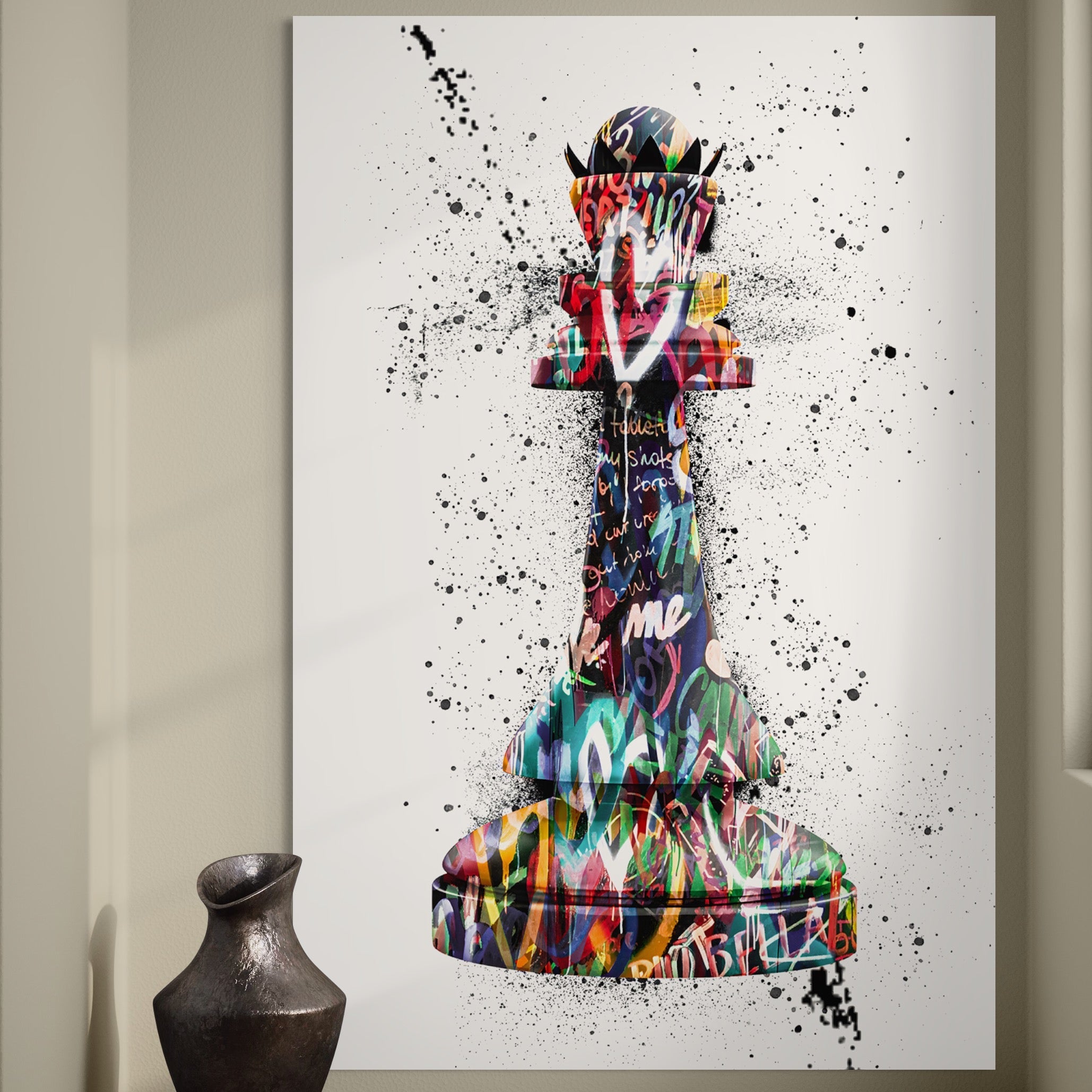 Tablou Canvas Premium LuxCanva® B1048, Chess Queen , Dormitor, Living, Iubire, Regina, Sah, Bella, Multicolor, Culori Vibrante