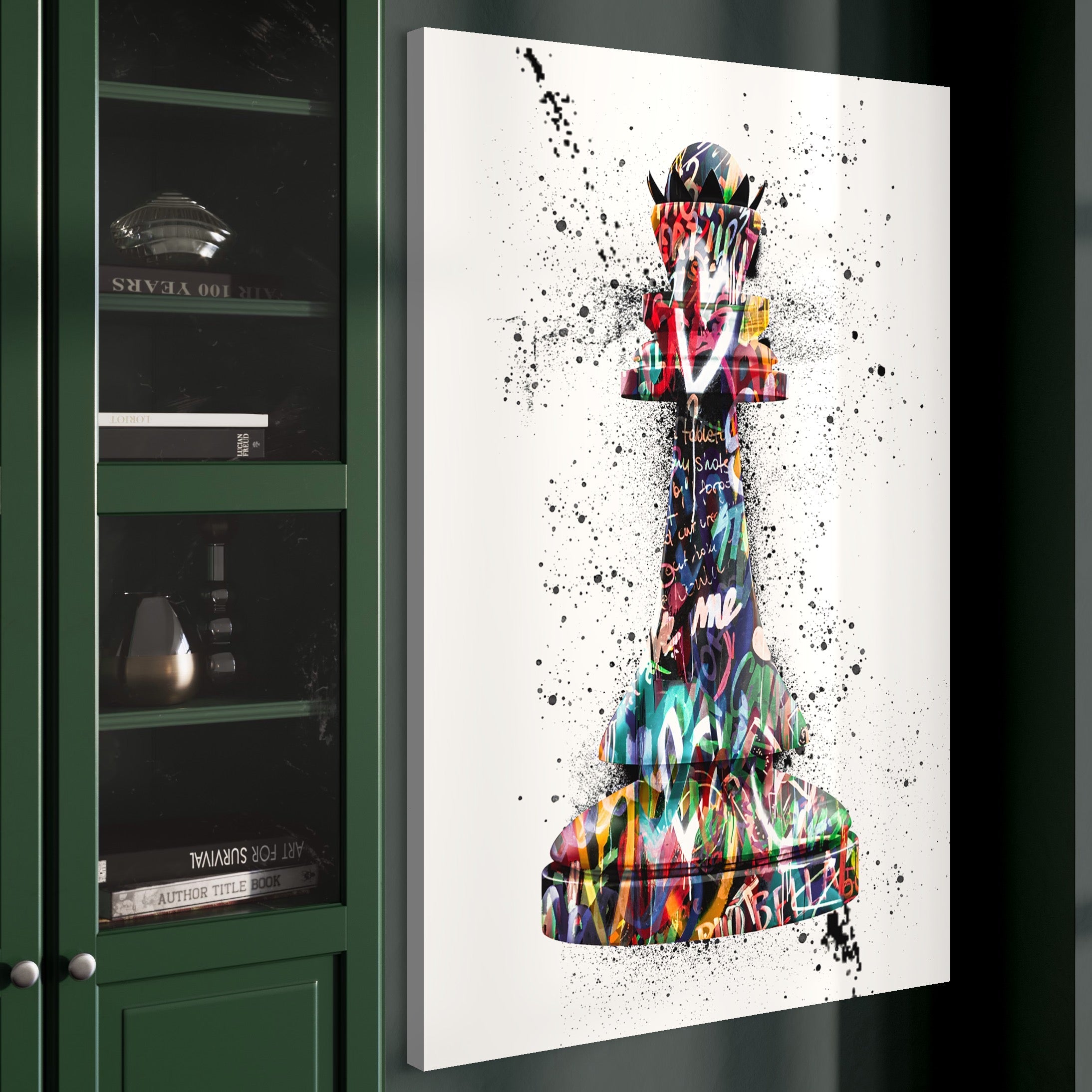 Tablou Canvas Premium LuxCanva® B1048, Chess Queen , Dormitor, Living, Iubire, Regina, Sah, Bella, Multicolor, Culori Vibrante