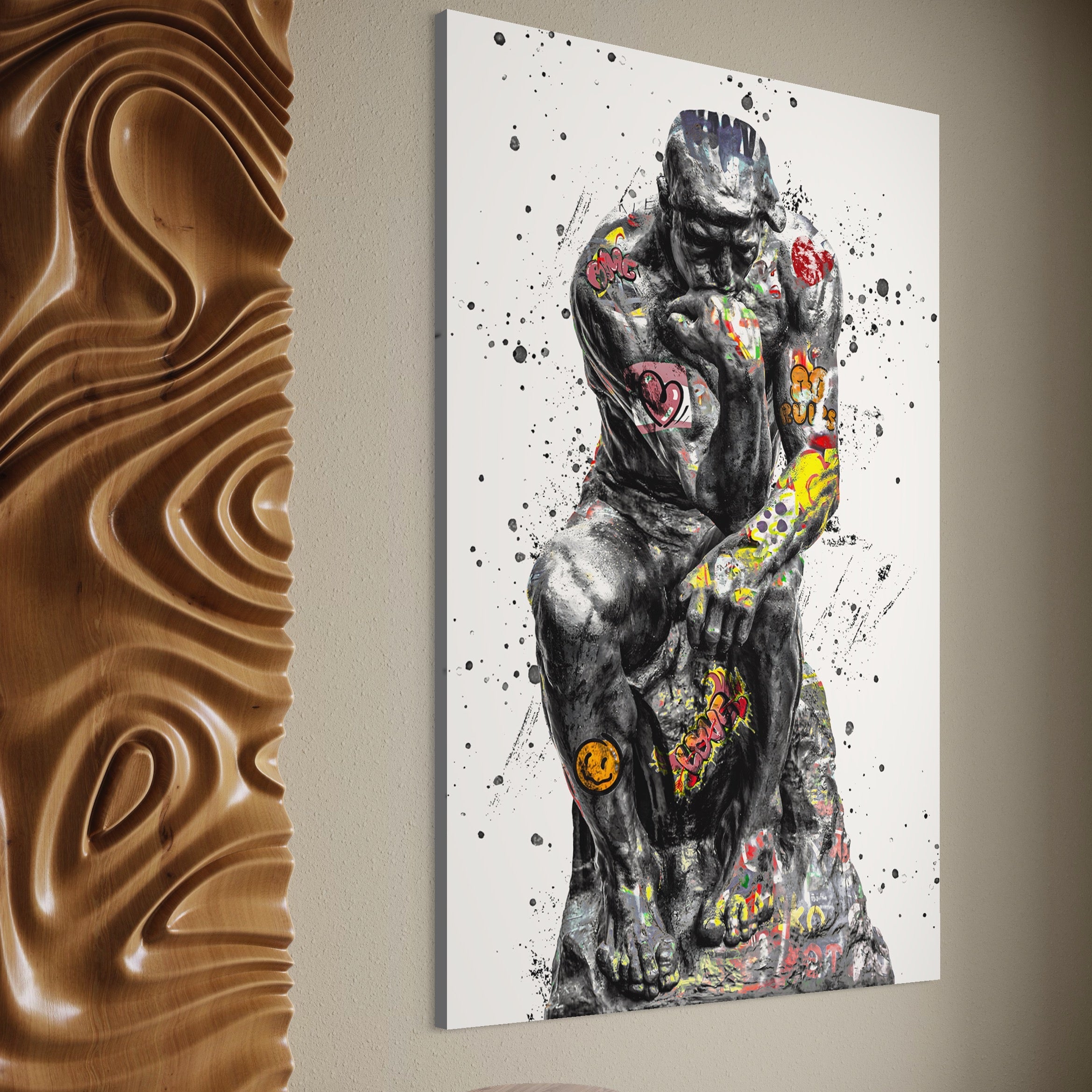 Tablou Canvas Premium LuxCanva® B1044, The Thinker ,  Living, Decorativ, Abstract, Emotie, Ganduri, Culori Vibrante